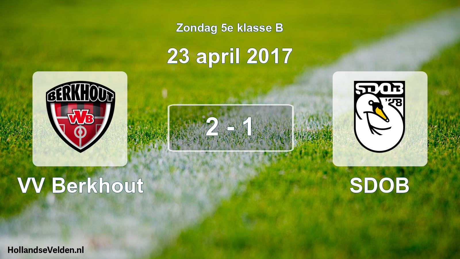 Total number of matches played: VV Berkhout - SDOB 2 - 1 (23 April 2017)