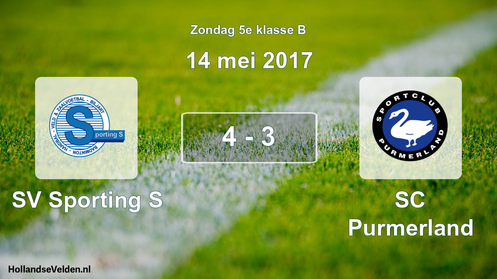 Total number of matches played: SV Sporting S - SC Purmerland 4 - 3 (14 May 2017)