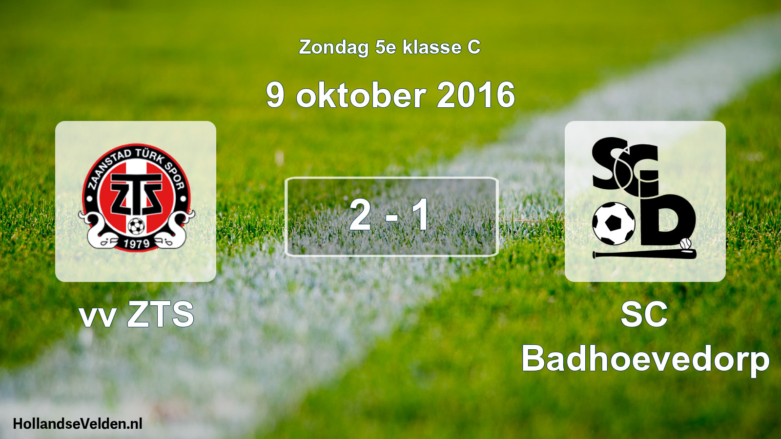 Total number of matches played: vv ZTS - SC Badhoevedorp 2 - 1 (9 October 2016)