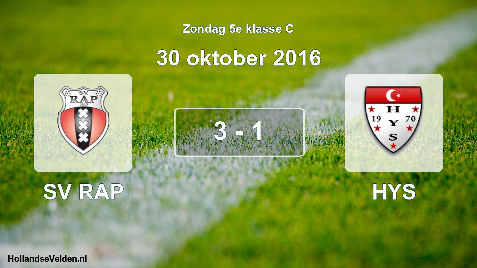 Total number of matches played: SV RAP - HYS 3 - 1 (30 October 2016)