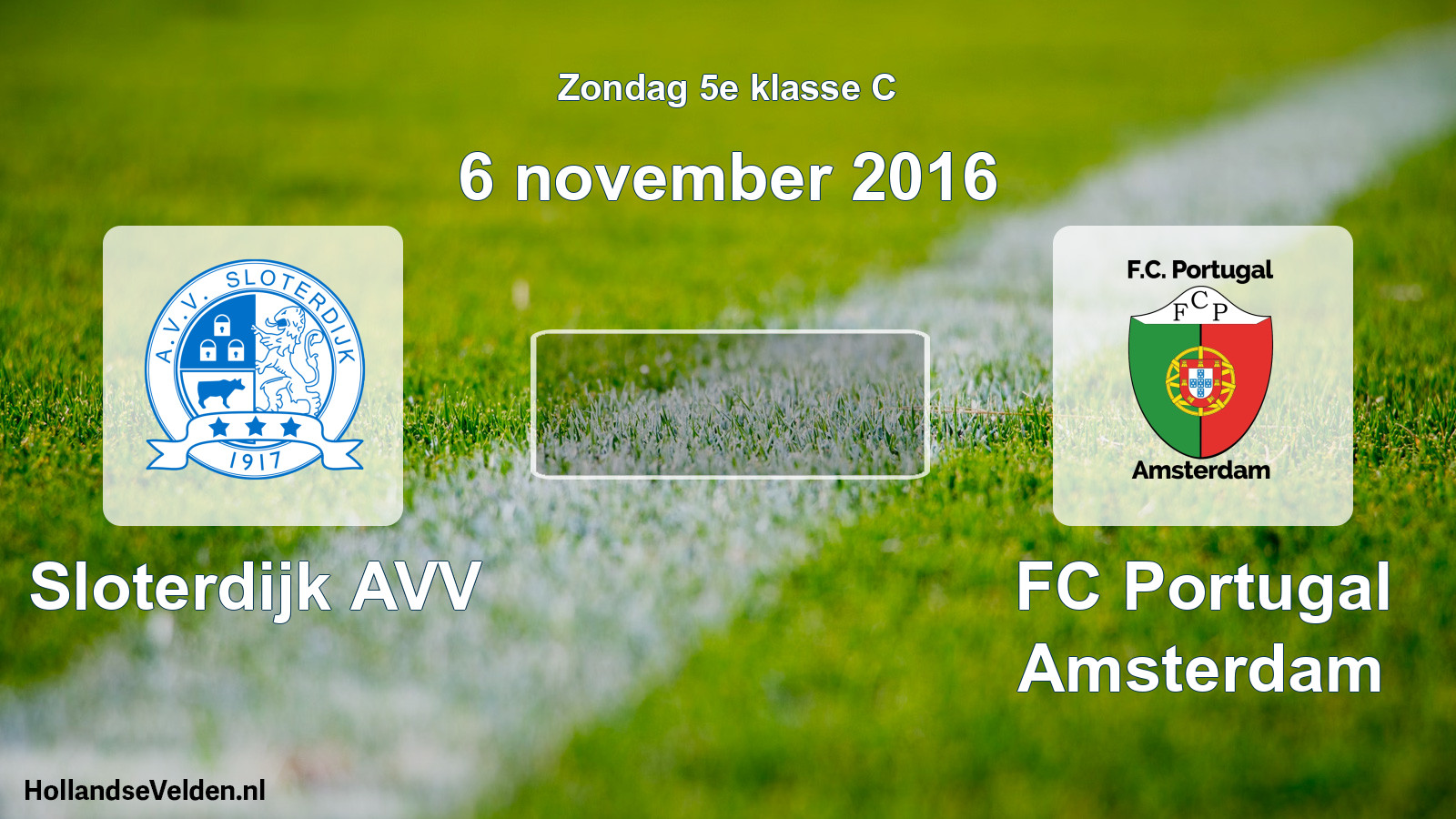 Scheduled Match: Sloterdijk AVV - FC Portugal Amsterdam (6 November 2016)