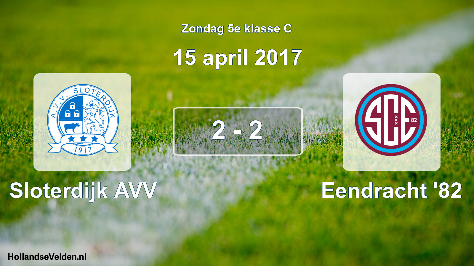 Total number of matches played: Sloterdijk AVV - Eendracht '82 2 - 2 (15 April 2017)