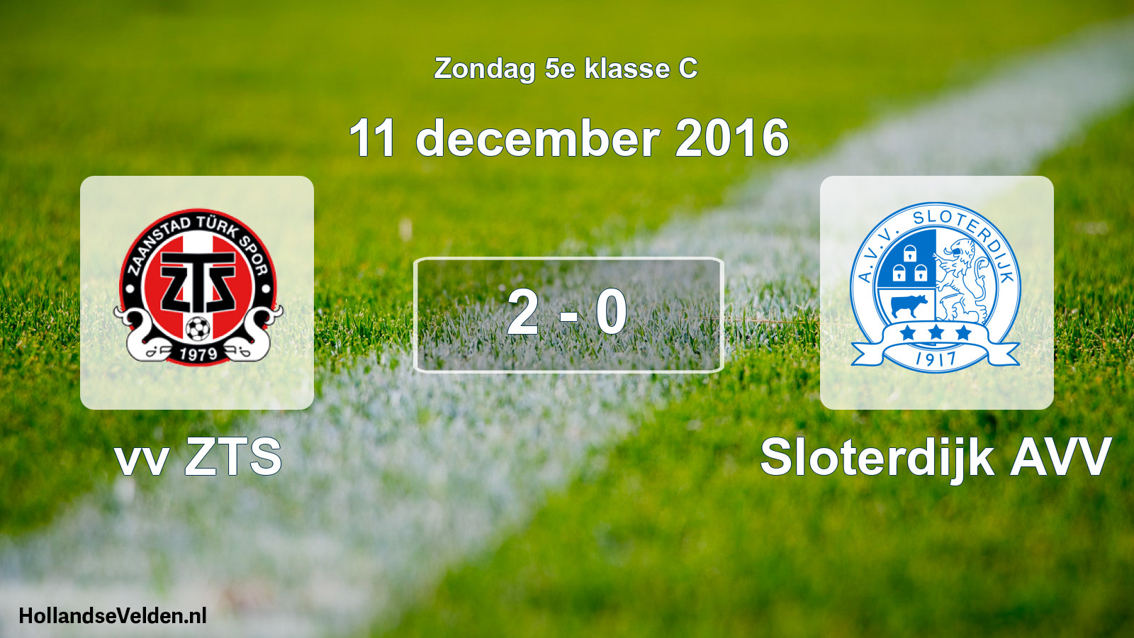 Total number of matches played: vv ZTS - Sloterdijk AVV 2 - 0 (11 December 2016)