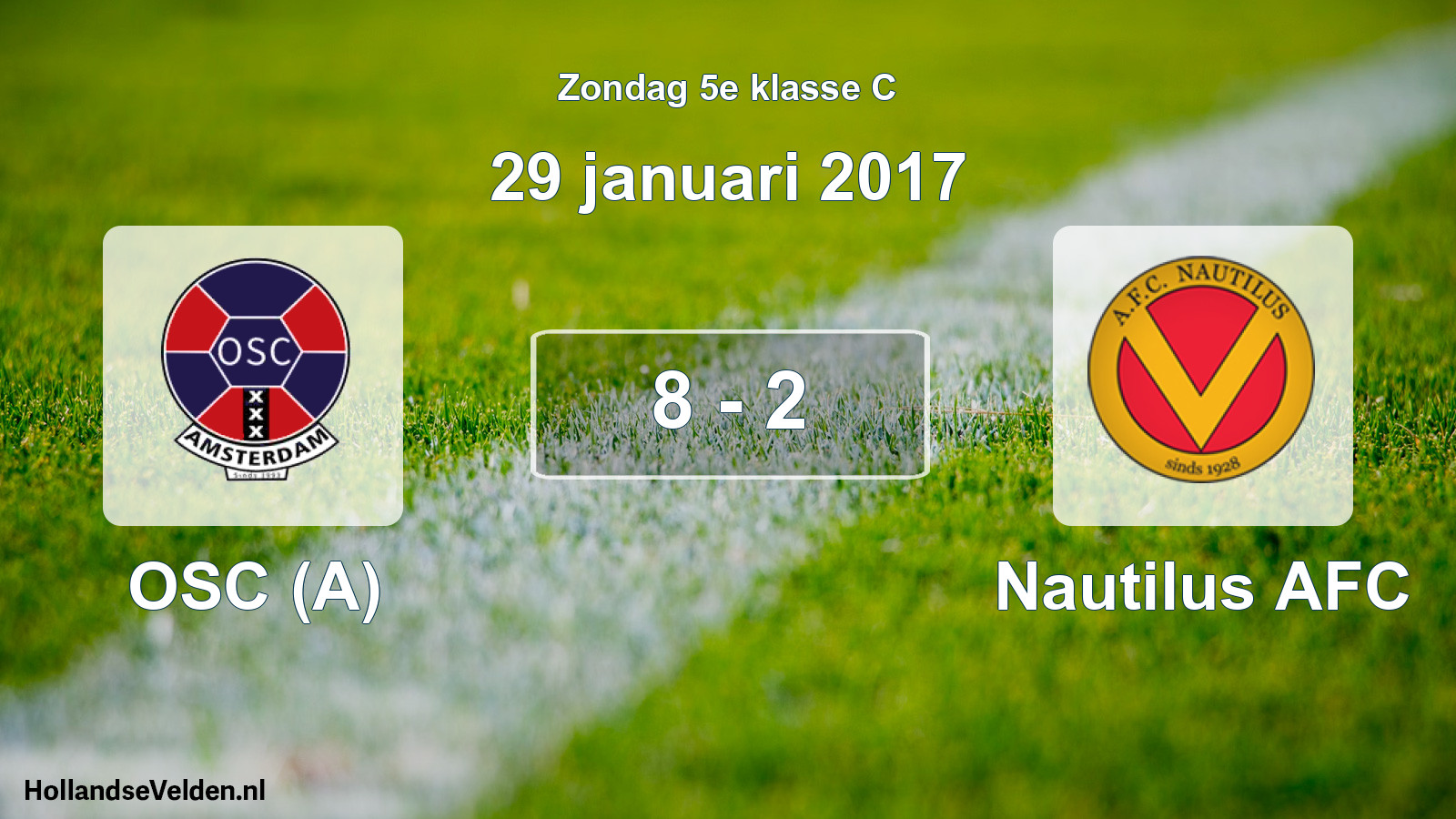 Total number of matches played: OSC (A) - Nautilus AFC 8 - 2 (29 January 2017)