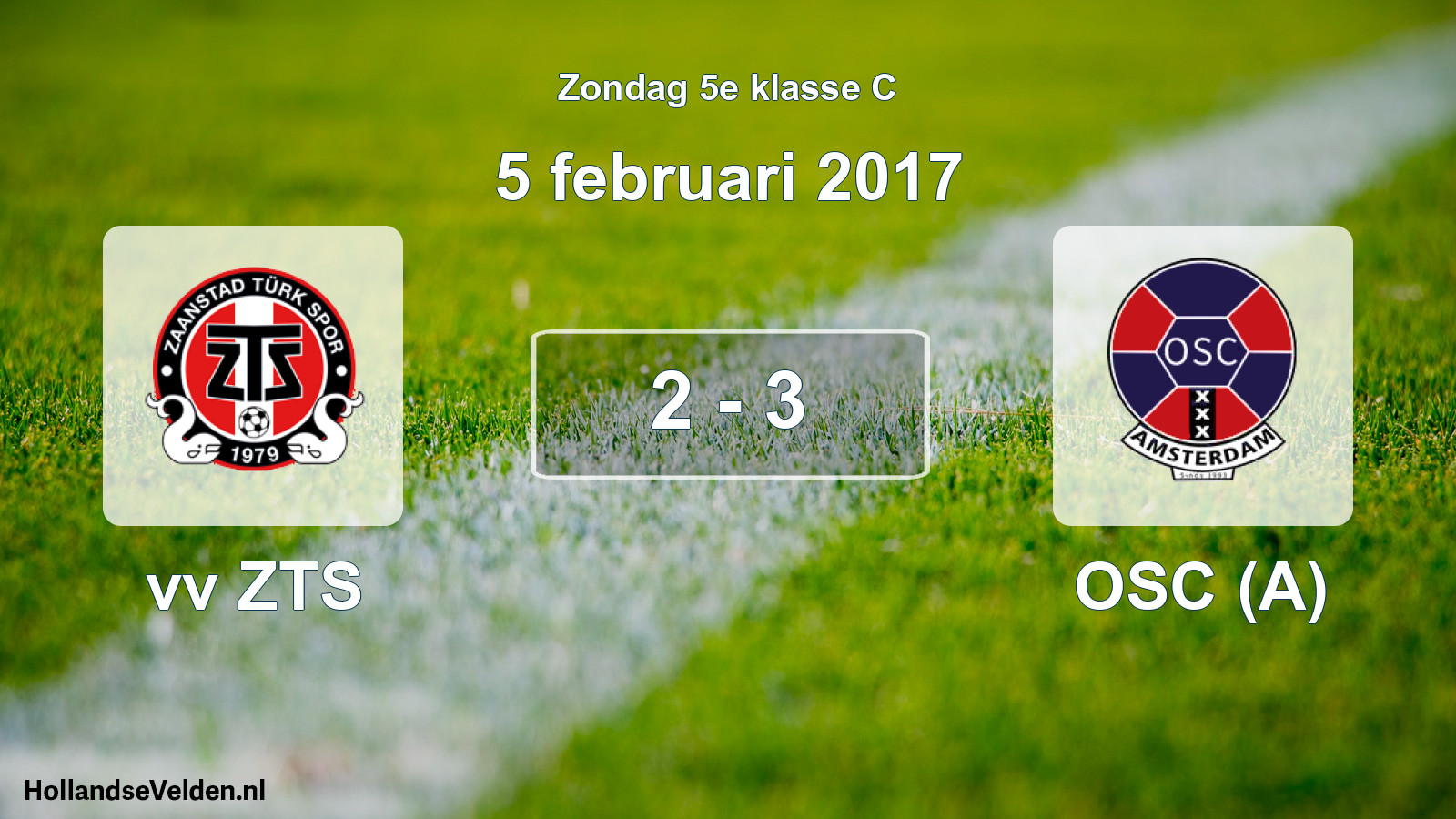 Total number of matches played: vv ZTS - OSC (A) 2 - 3 (5 February 2017)