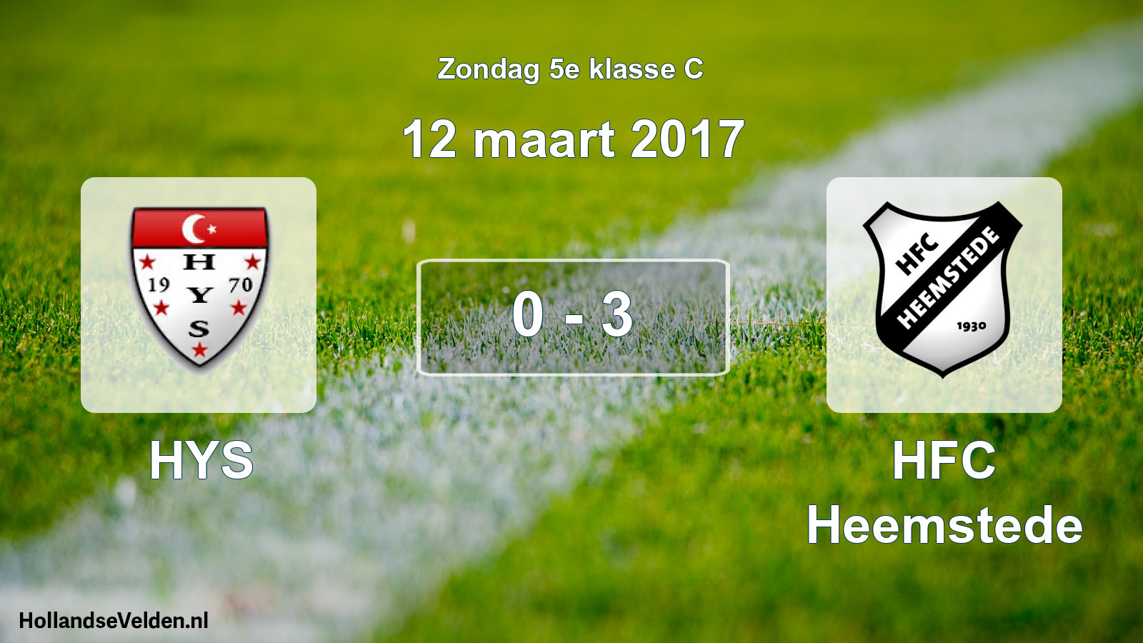 Total number of matches played: HYS - HFC Heemstede 0 - 3 (12 March 2017)