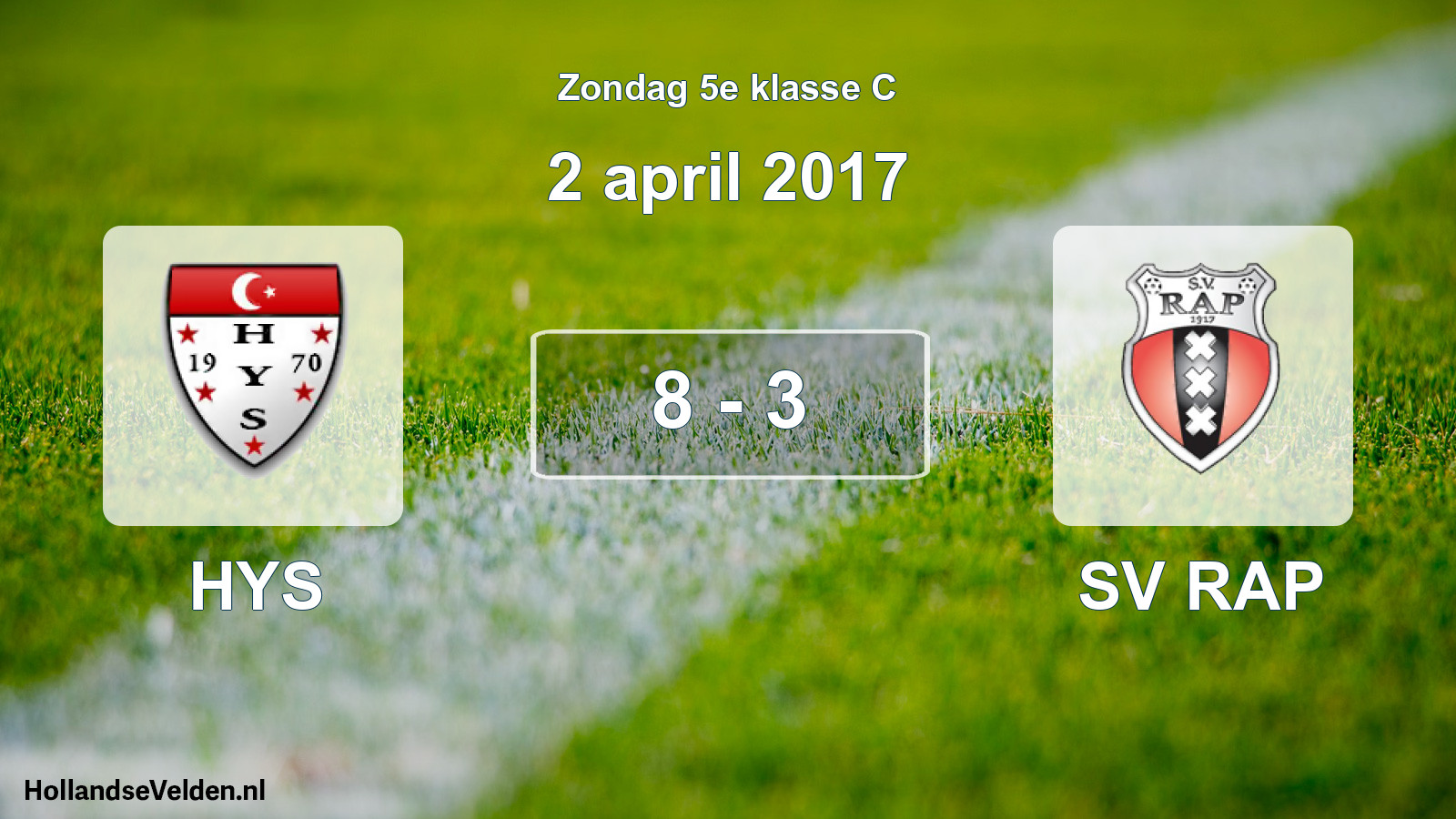 Total number of matches played: HYS - SV RAP 8 - 3 (2 April 2017)