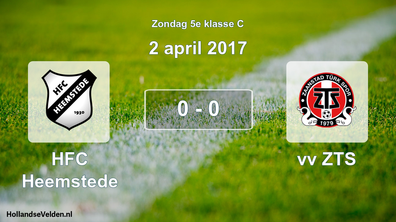 Total number of matches played: HFC Heemstede - vv ZTS 0 - 0 (2 April 2017)