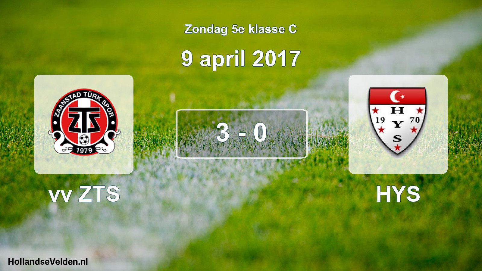 Total number of matches played: vv ZTS - HYS 3 - 0 (9 April 2017)