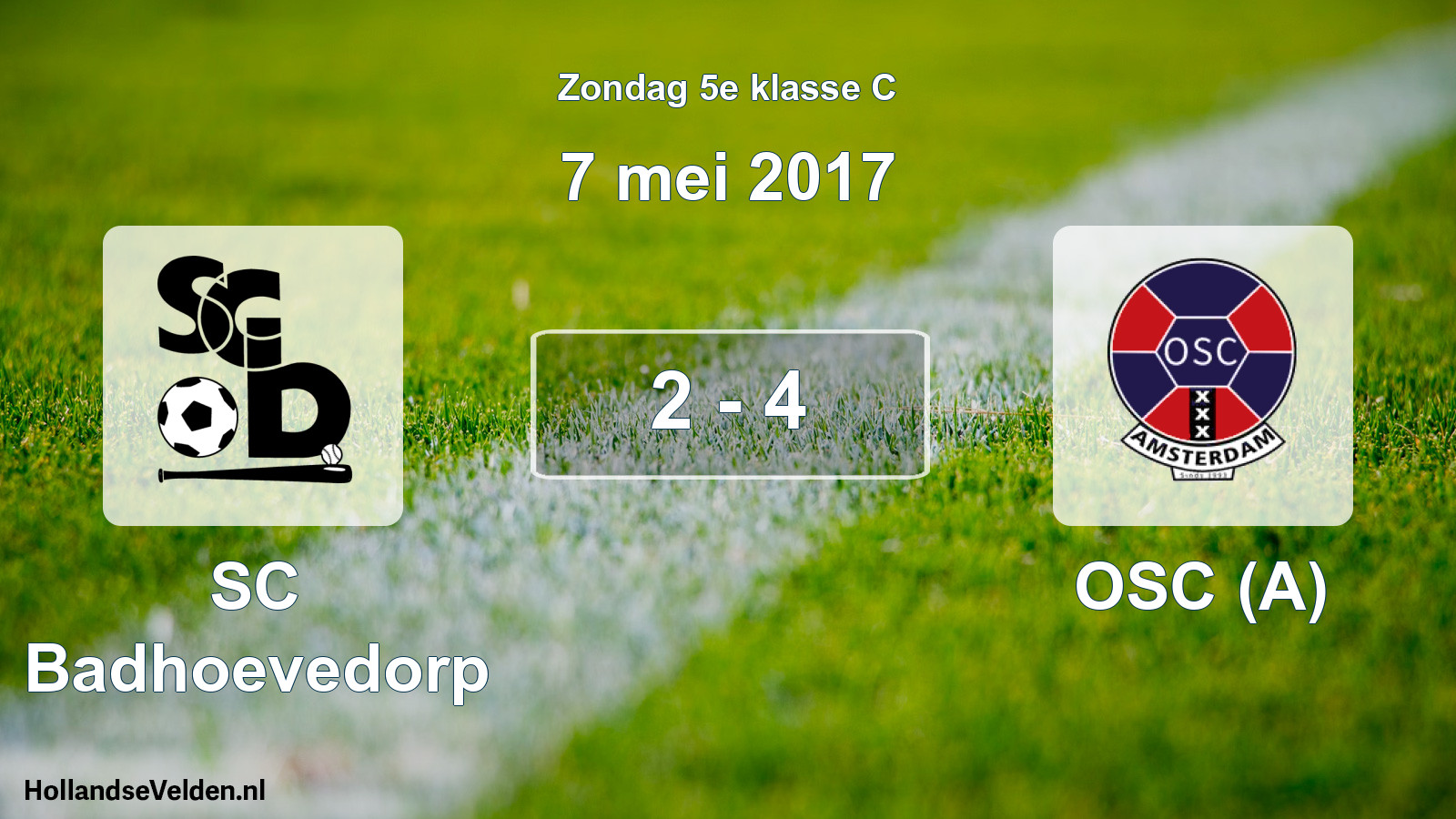 Total number of matches played: SC Badhoevedorp - OSC (A) 2 - 4 (7 May 2017)