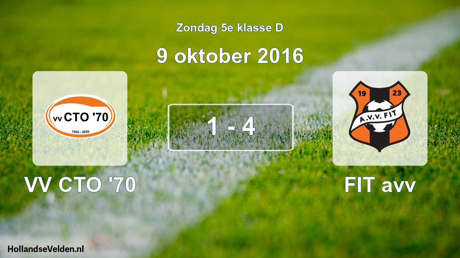 Total number of matches played: VV CTO '70 - FIT avv 1 - 4 (9 October 2016)