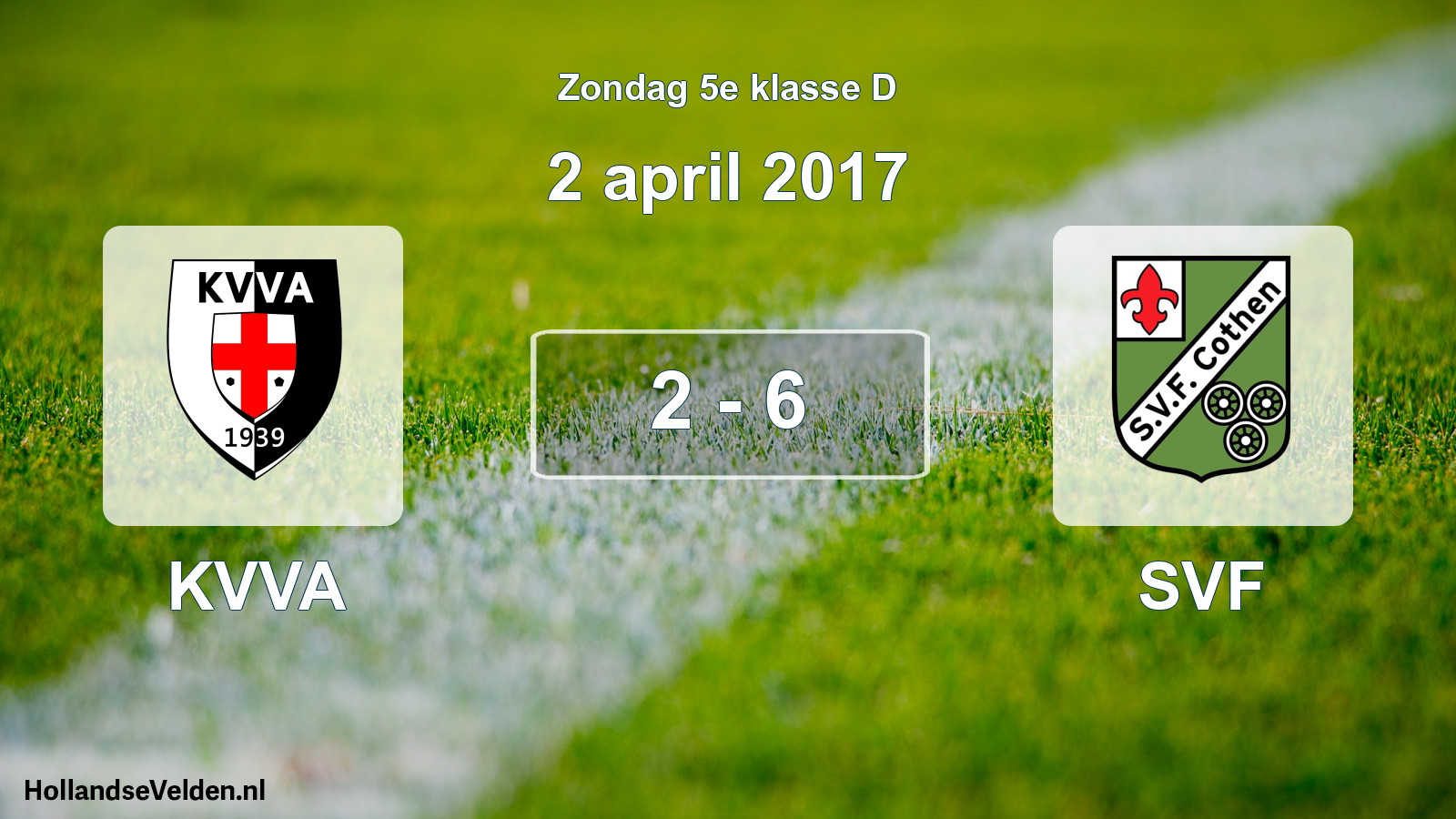 Total number of matches played: KVVA - SVF 2 - 6 (2 April 2017)
