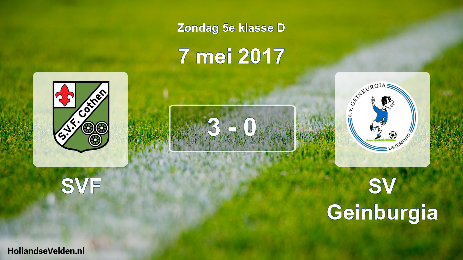 Total number of matches played: SVF - SV Geinburgia 3 - 0 (7 May 2017)