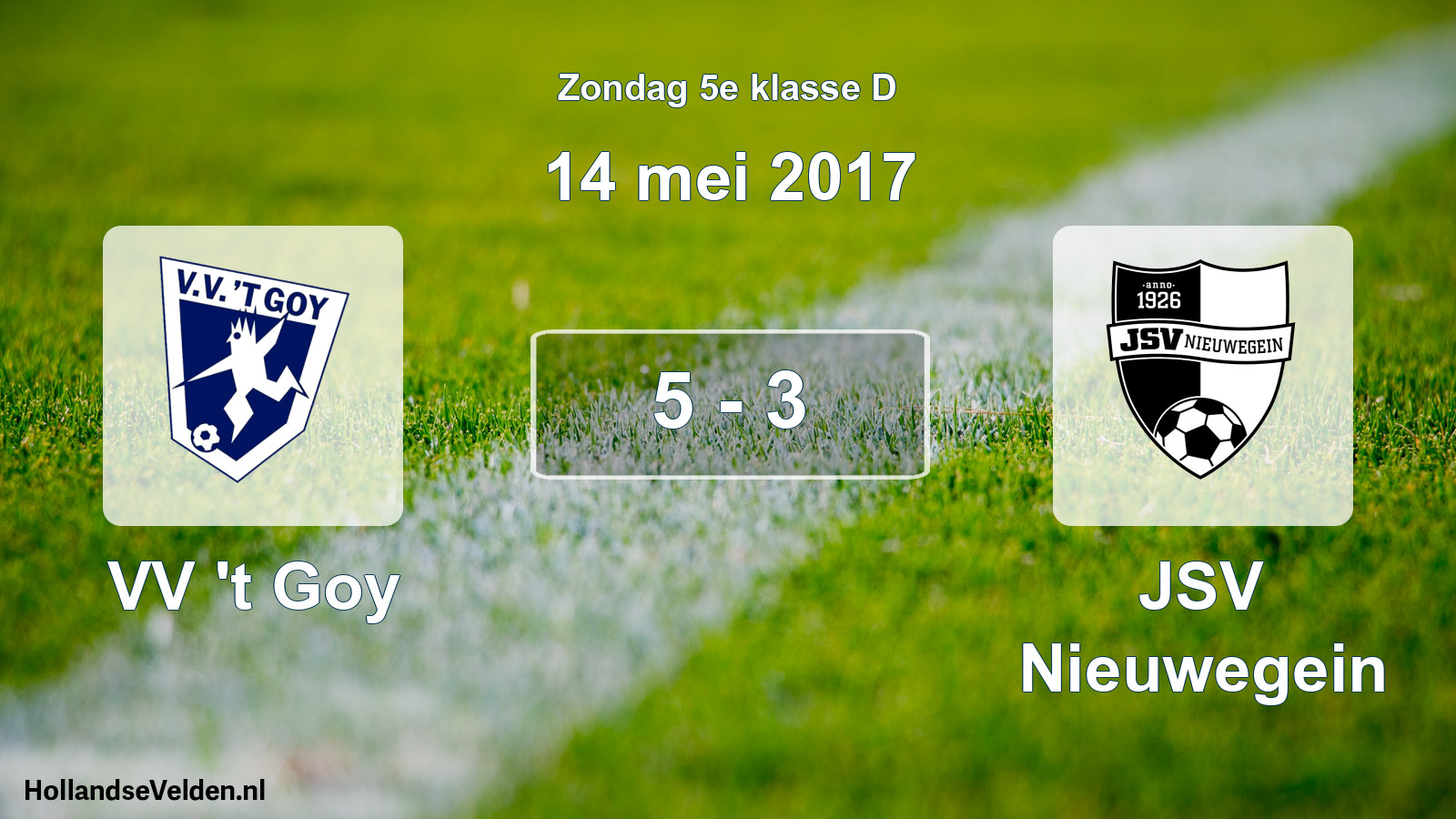Total number of matches played: VV 't Goy - JSV Nieuwegein 5 - 3 (14 May 2017)