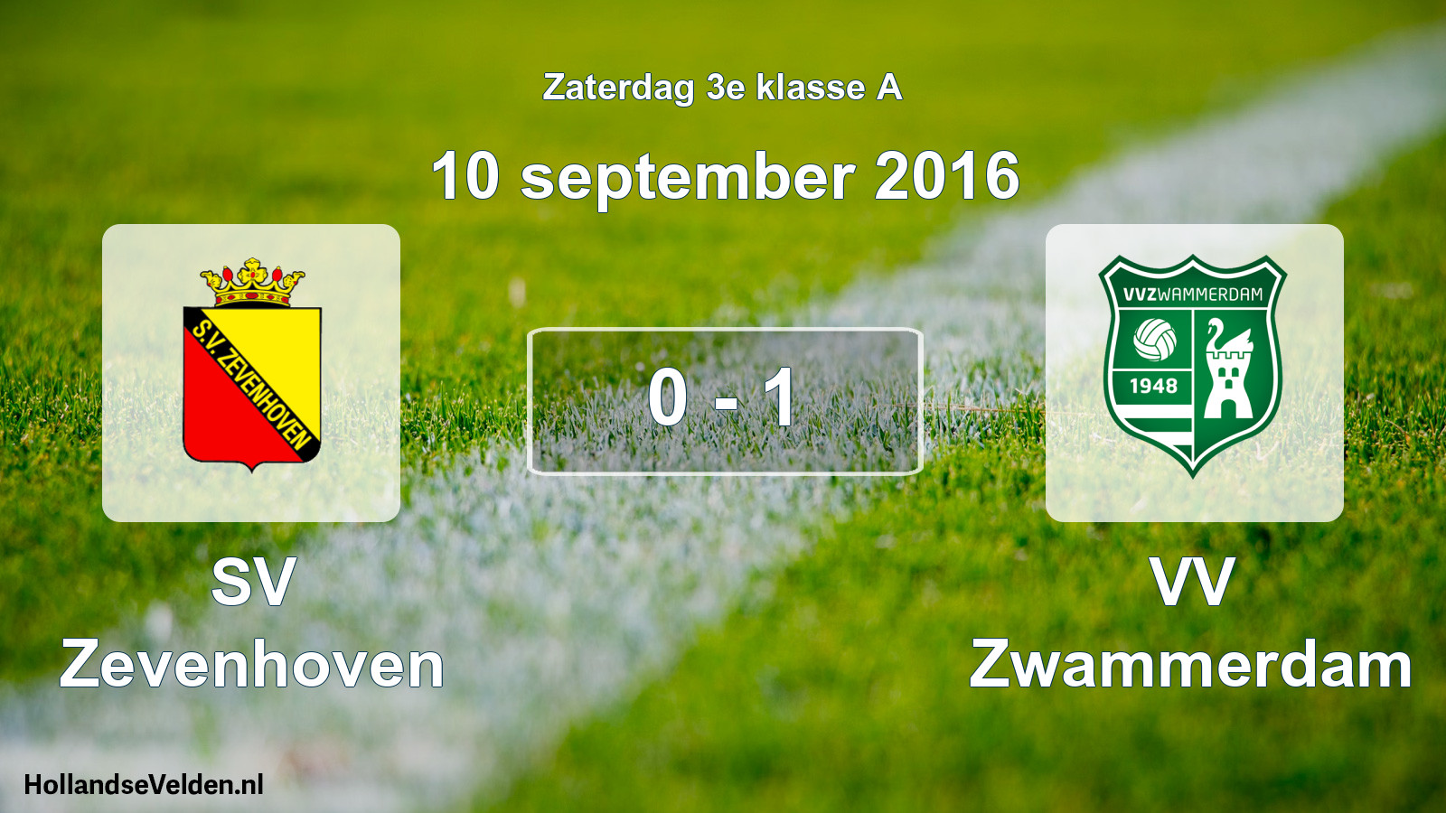 Total number of matches played: SV Zevenhoven - VV Zwammerdam 0 - 1 (10 September 2016)