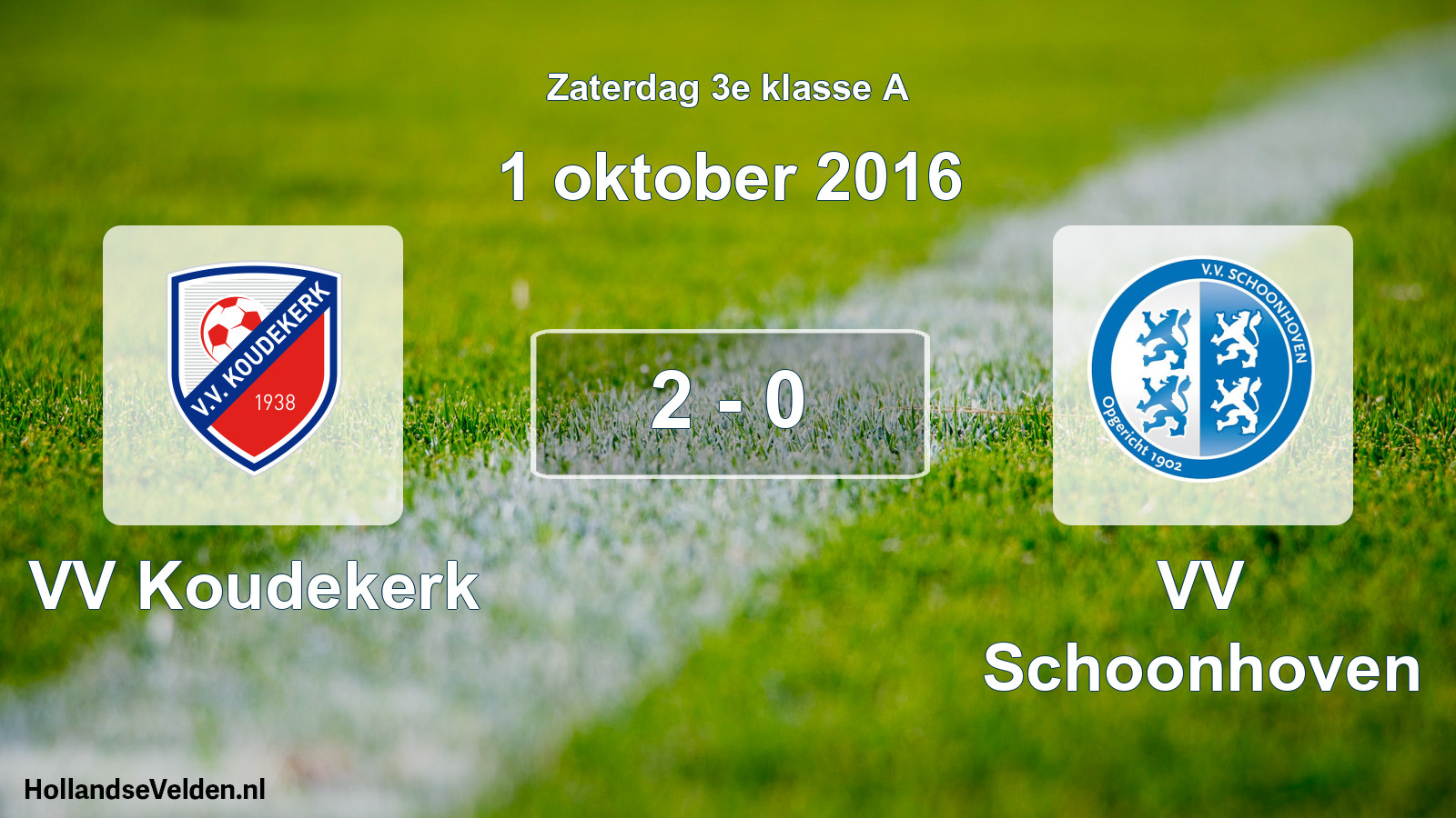 Total number of matches played: VV Koudekerk - VV Schoonhoven 2 - 0 (1 October 2016)