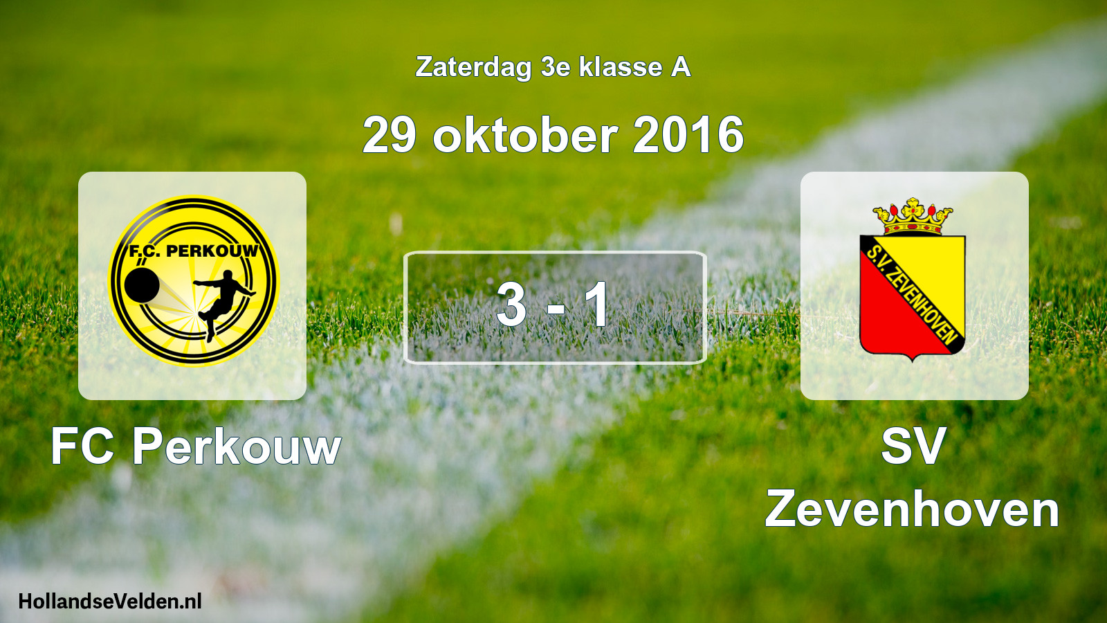 Total number of matches played: FC Perkouw - SV Zevenhoven 3 - 1 (29 October 2016)