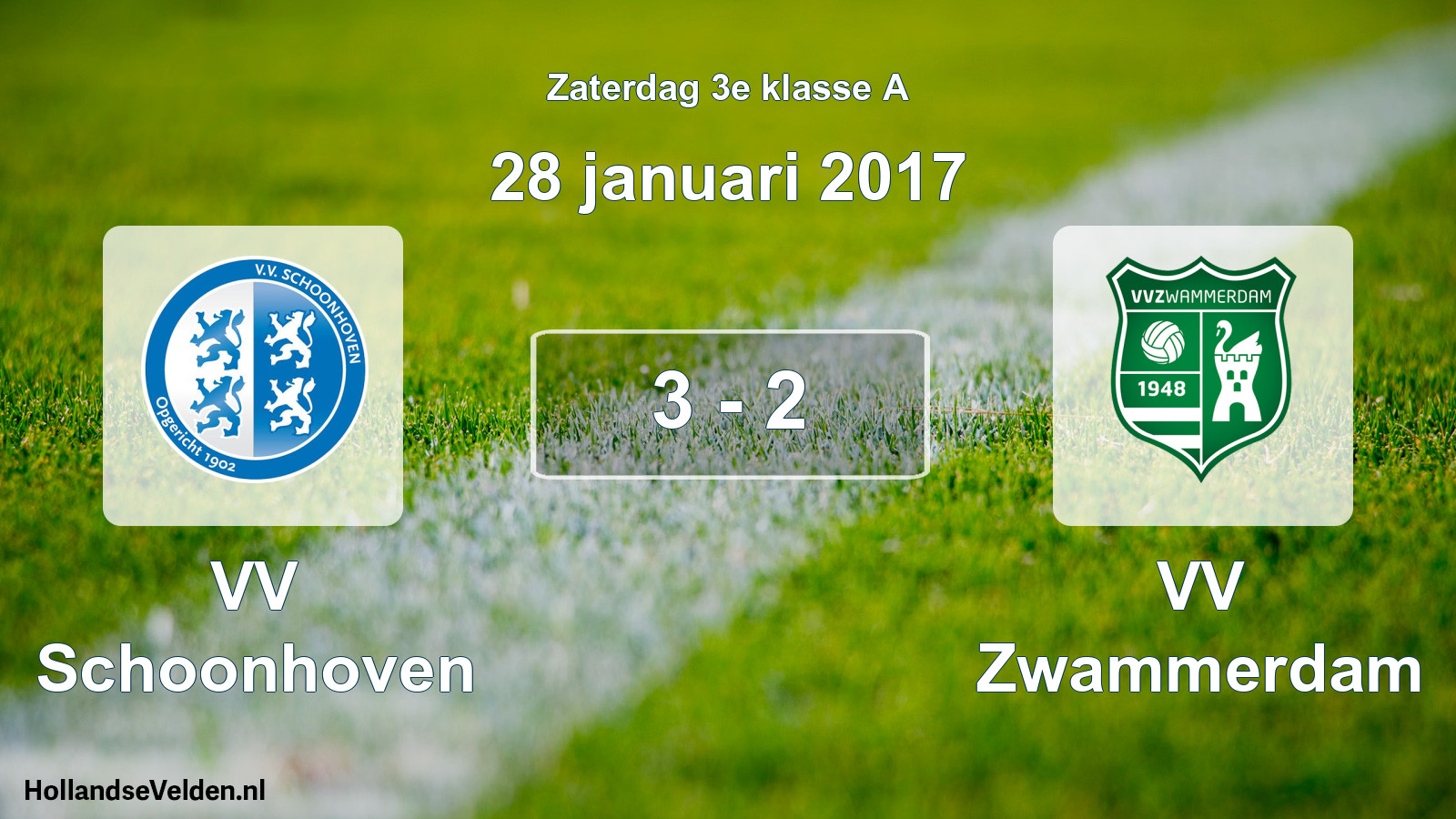Total number of matches played: VV Schoonhoven - VV Zwammerdam 3 - 2 (28 January 2017)