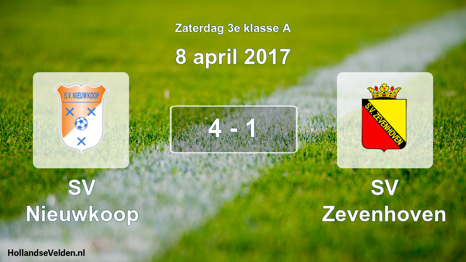 Total number of matches played: SV Nieuwkoop - SV Zevenhoven 4 - 1 (8 April 2017)