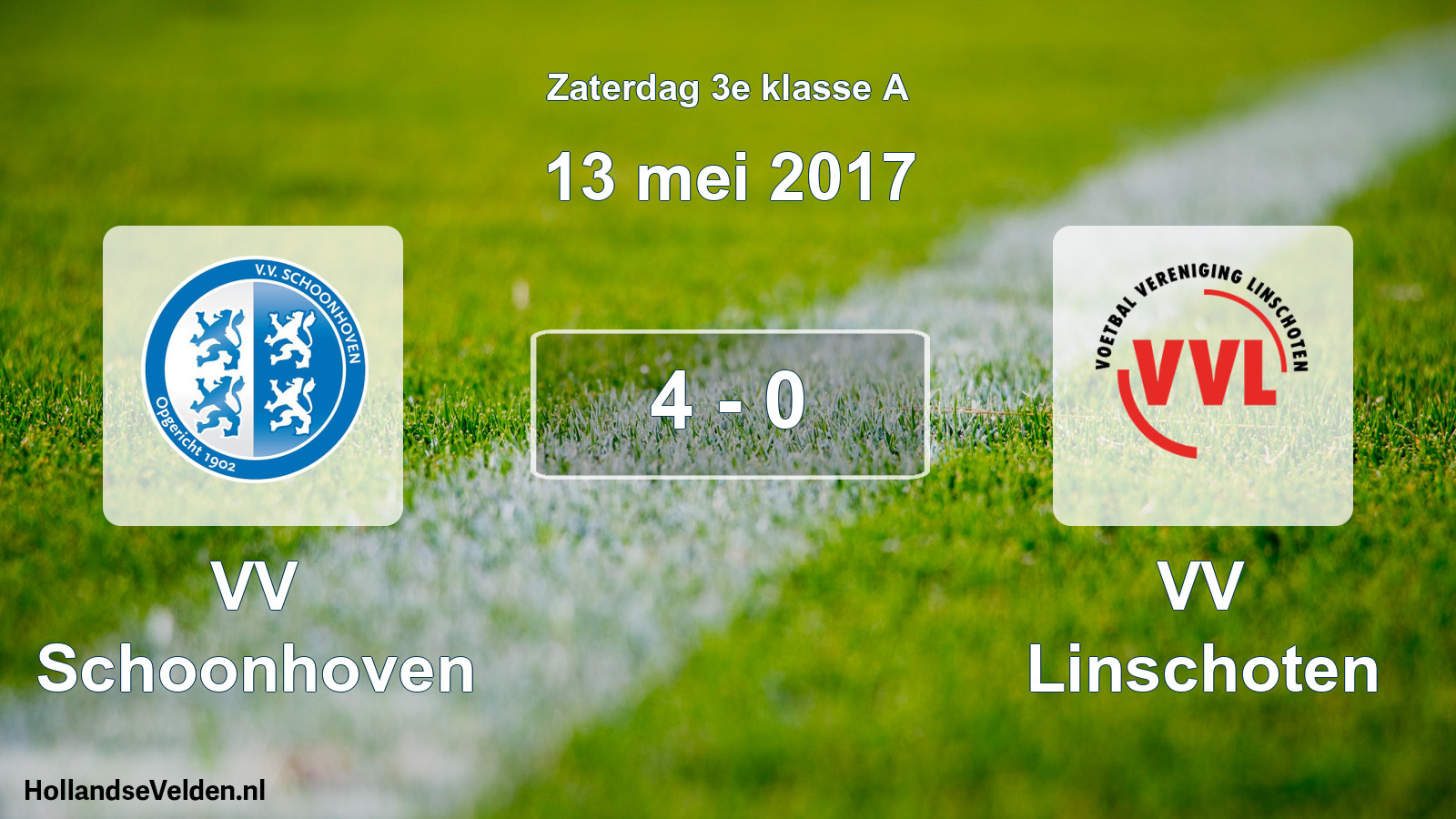 Total number of matches played: VV Schoonhoven - VV Linschoten 4 - 0 (13 May 2017)