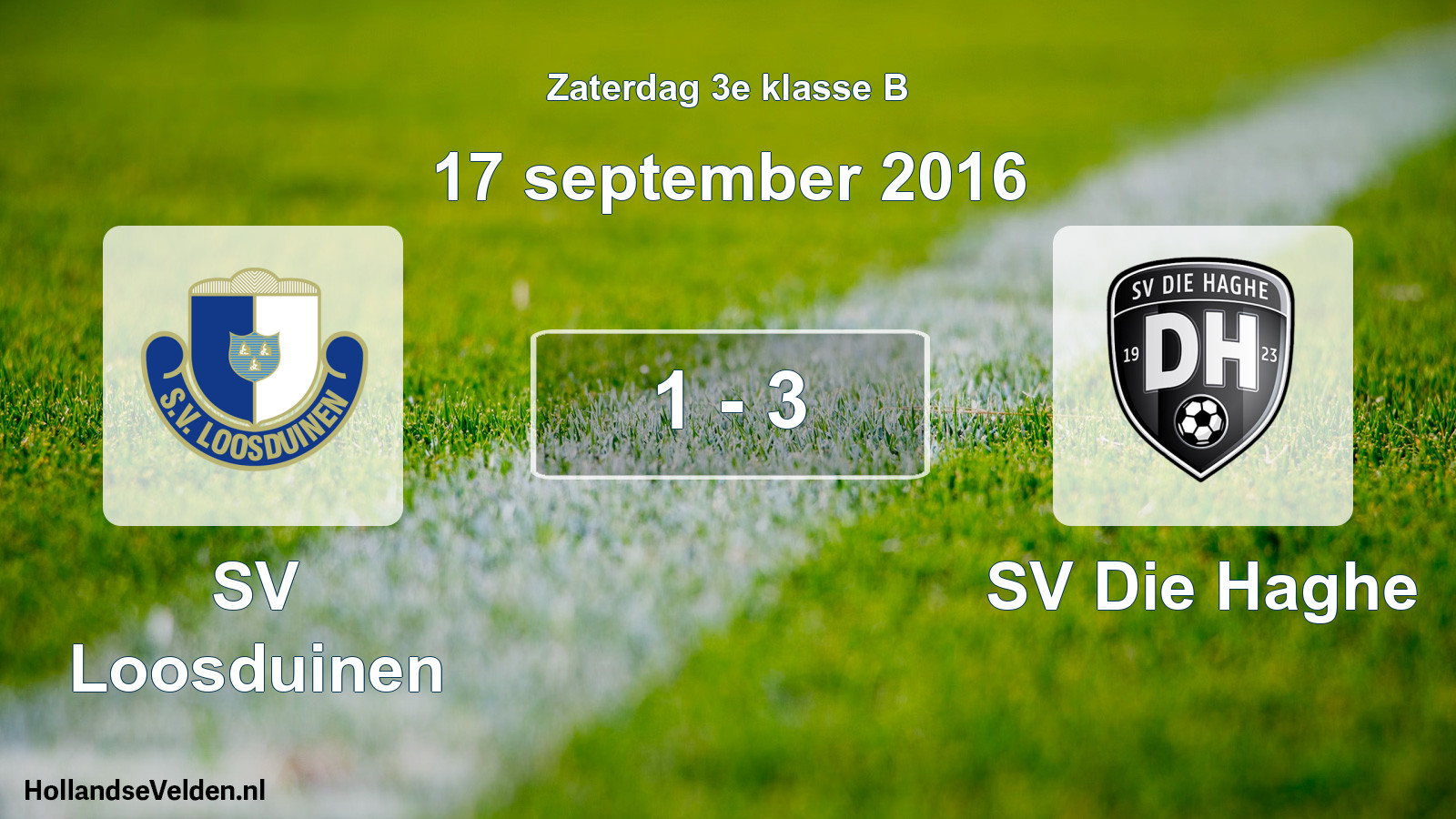 Total number of matches played: SV Loosduinen - SV Die Haghe 1 - 3 (17 September 2016)