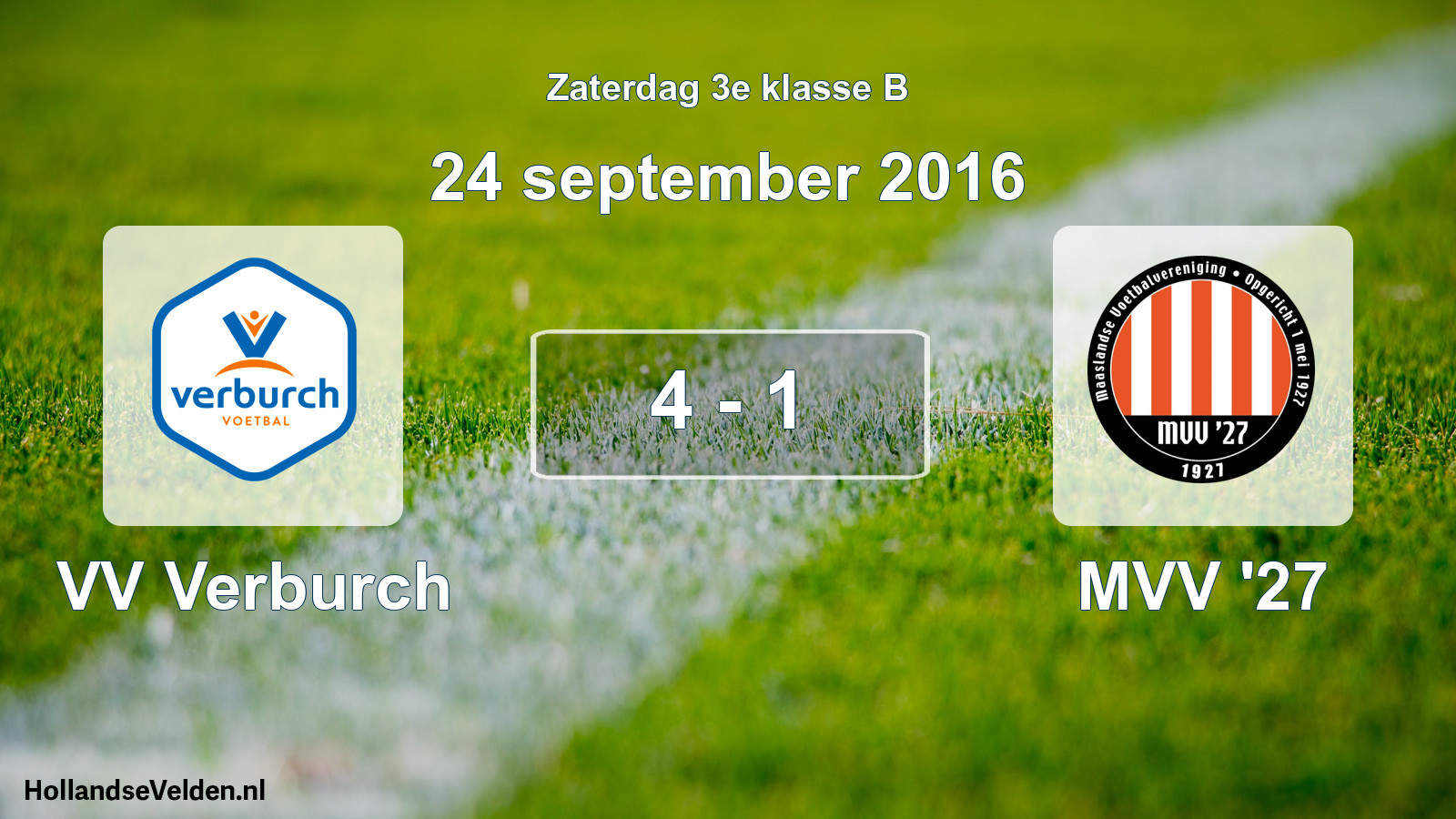 Total number of matches played: VV Verburch - MVV '27 4 - 1 (24 September 2016)