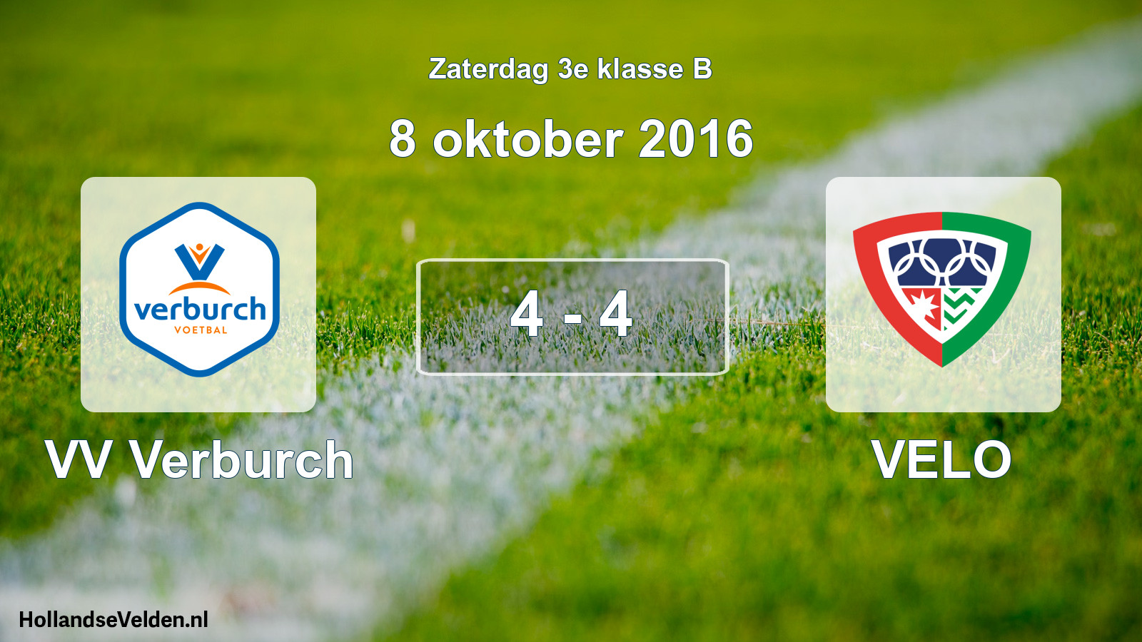 Total number of matches played: VV Verburch - VELO 4 - 4 (8 October 2016)