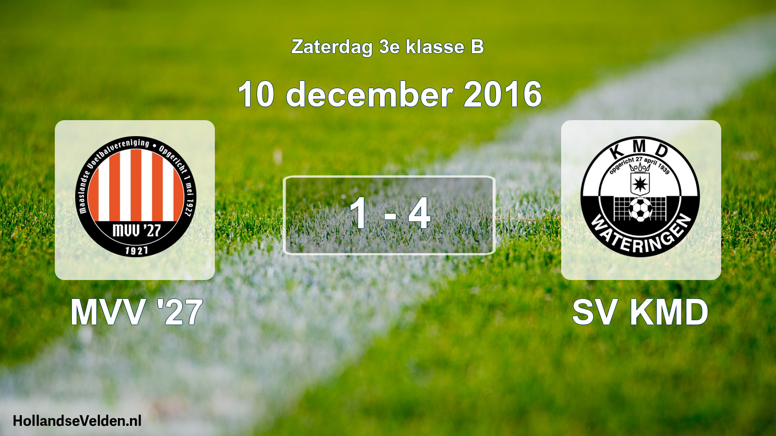 Total number of matches played: MVV '27 - SV KMD 1 - 4 (10 December 2016)