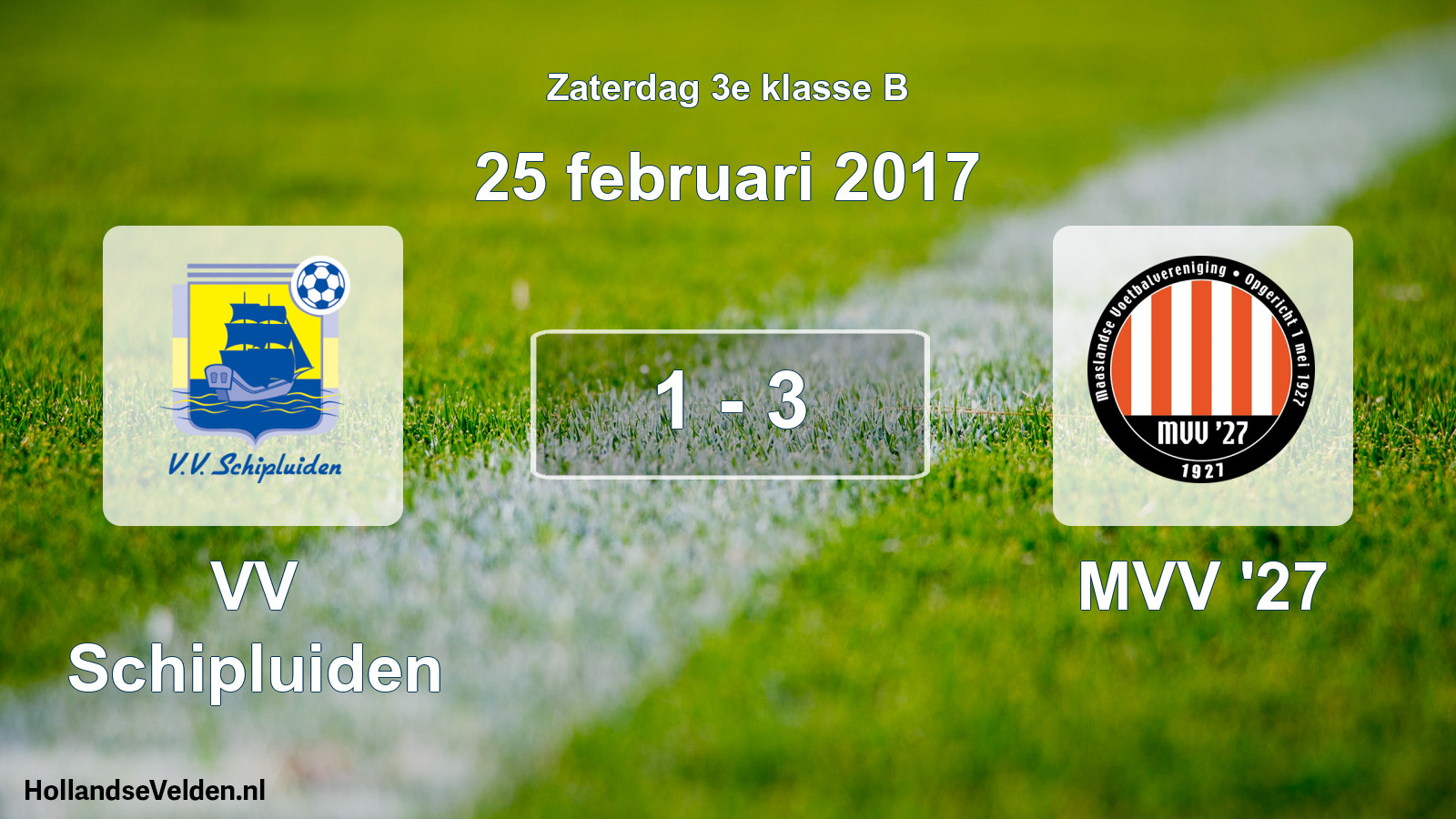 Total number of matches played: VV Schipluiden - MVV '27 1 - 3 (25 February 2017)