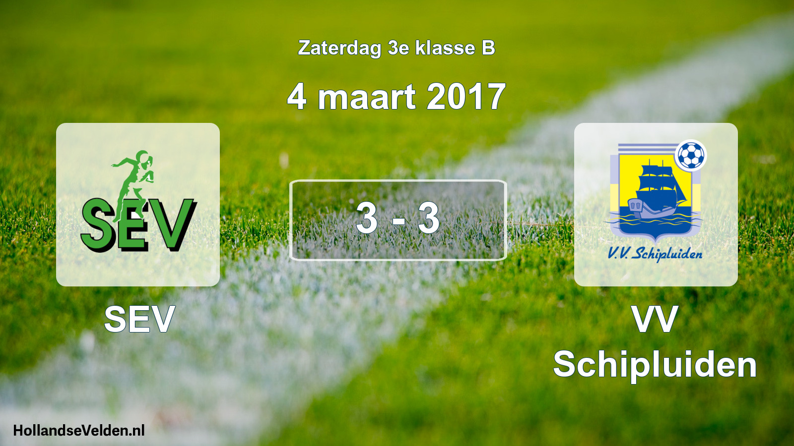 Total number of matches played: SEV - VV Schipluiden 3 - 3 (4 March 2017)