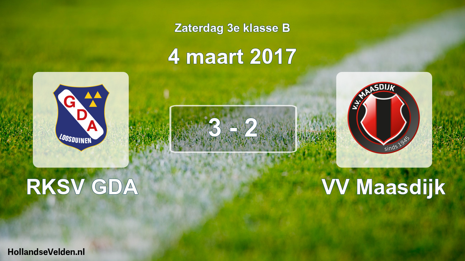 Total number of matches played: RKSV GDA - VV Maasdijk 3 - 2 (4 March 2017)