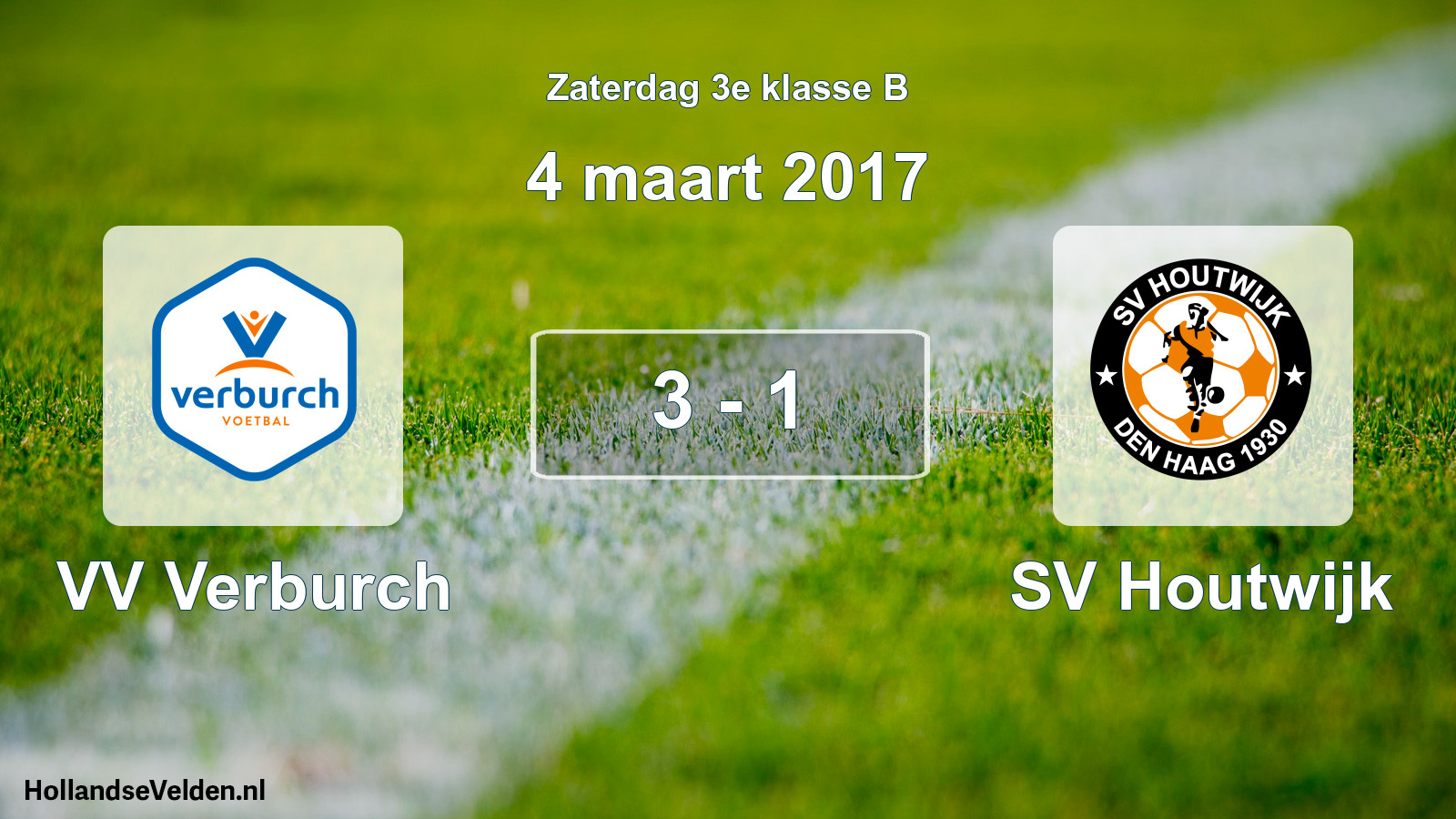 Total number of matches played: VV Verburch - SV Houtwijk 3 - 1 (4 March 2017)