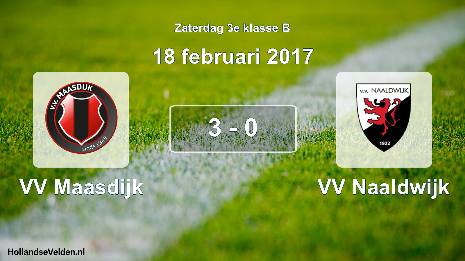 Total number of matches played: VV Maasdijk - VV Naaldwijk 3 - 0 (18 February 2017)