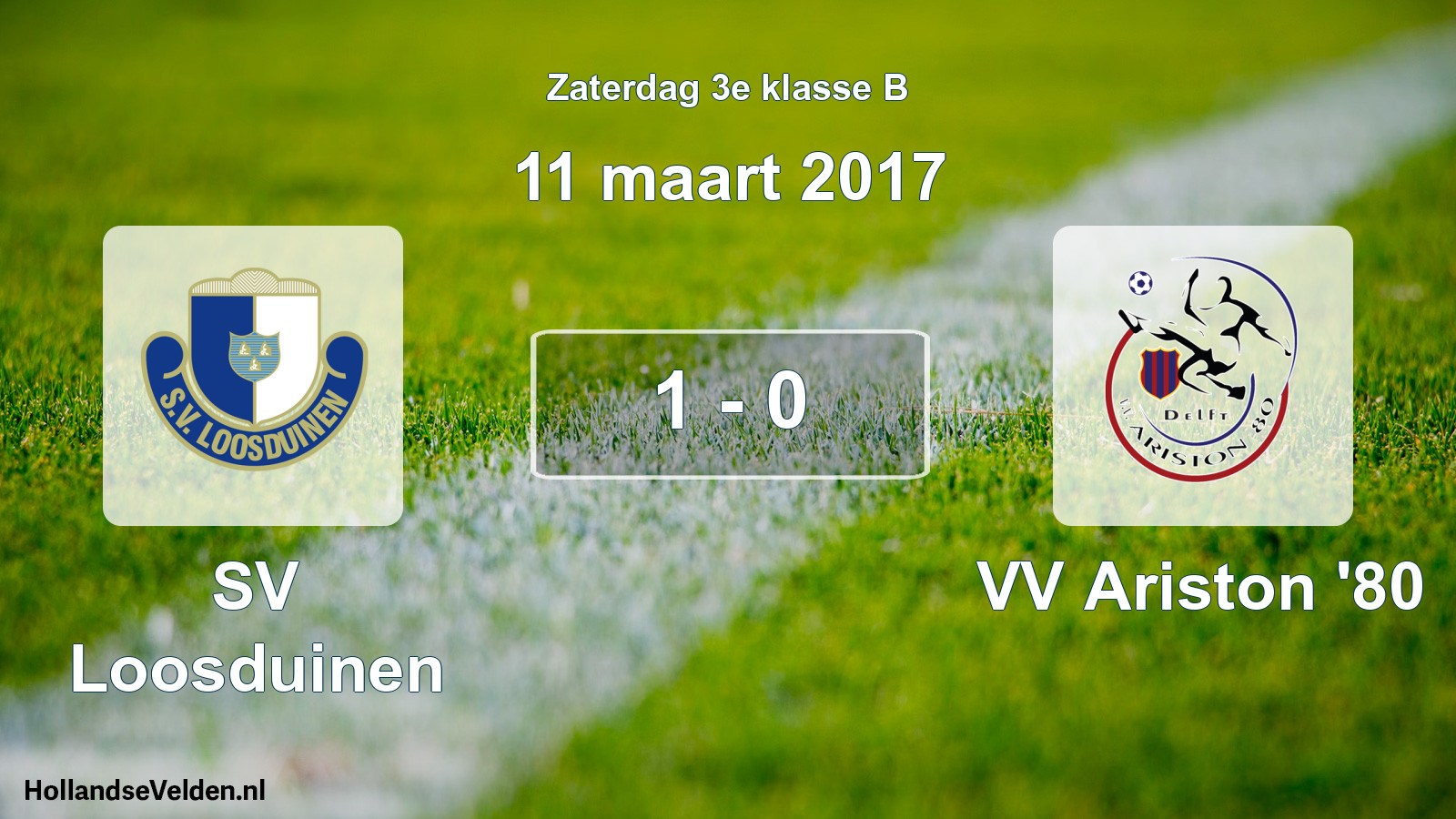 Total number of matches played: SV Loosduinen - VV Ariston '80 1 - 0 (11 March 2017)