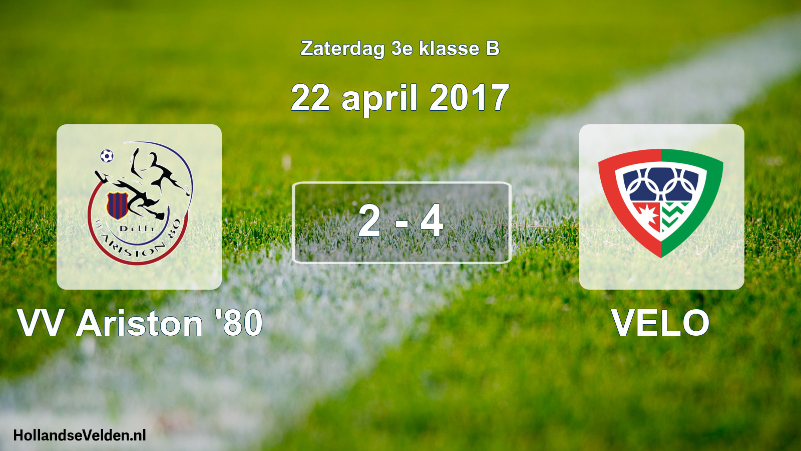 Total number of matches played: VV Ariston '80 - VELO 2 - 4 (22 April 2017)