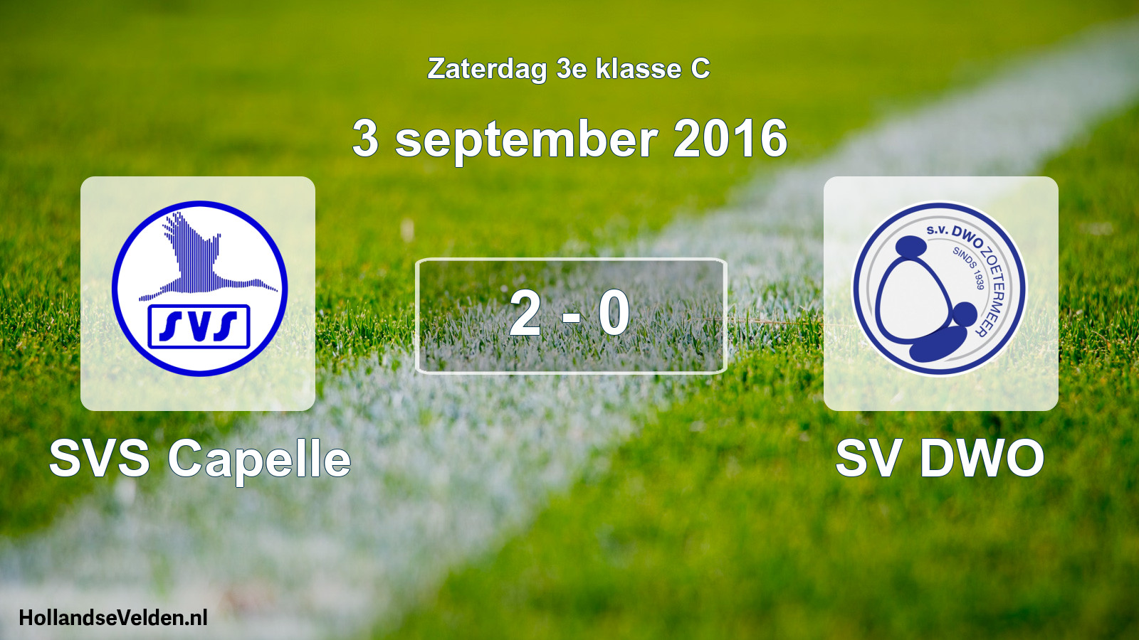 Total number of matches played: SVS Capelle - SV DWO 2 - 0 (3 September 2016)