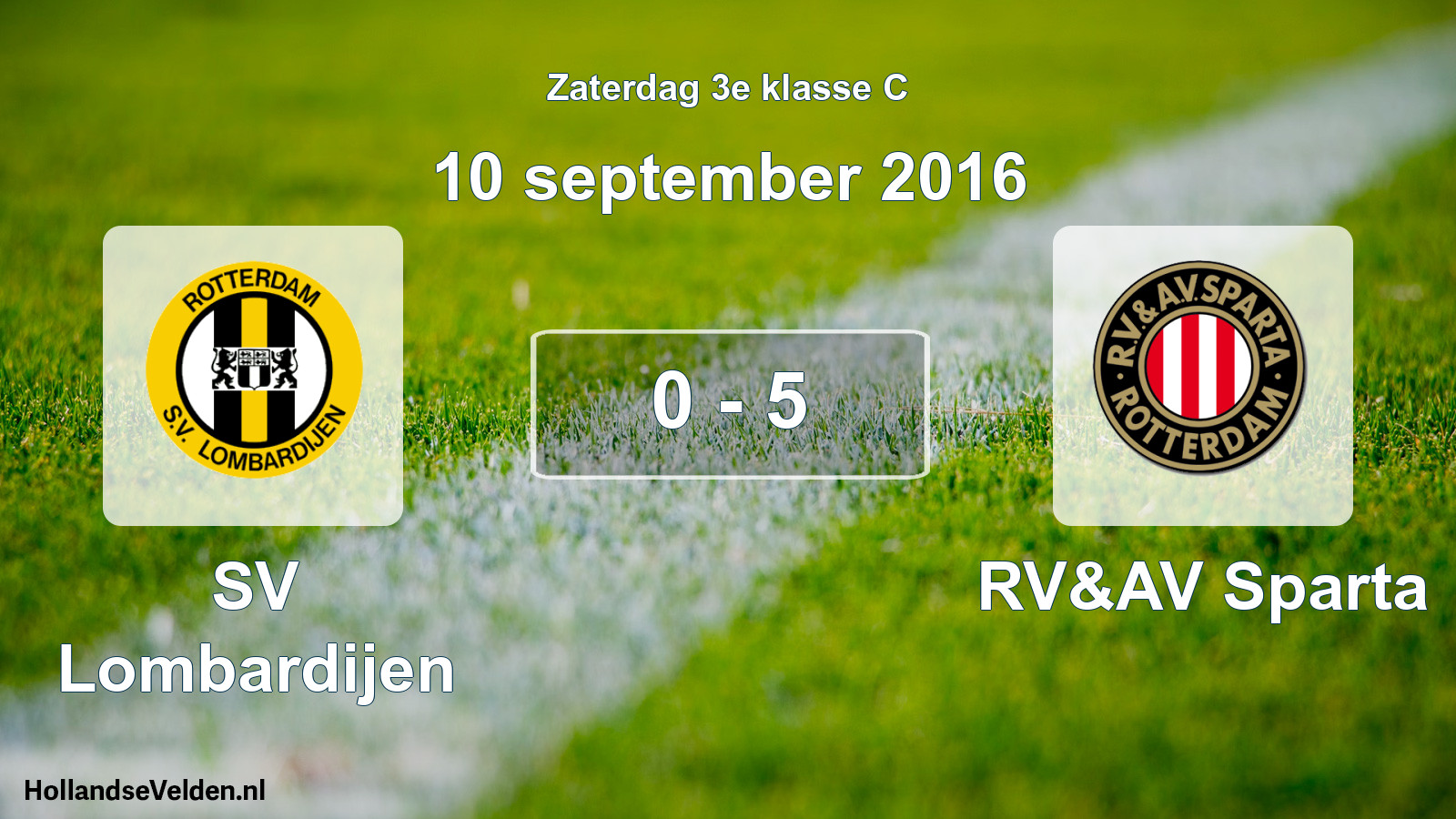 Total number of matches played: SV Lombardijen - RV&AV Sparta 0 - 5 (10 September 2016)