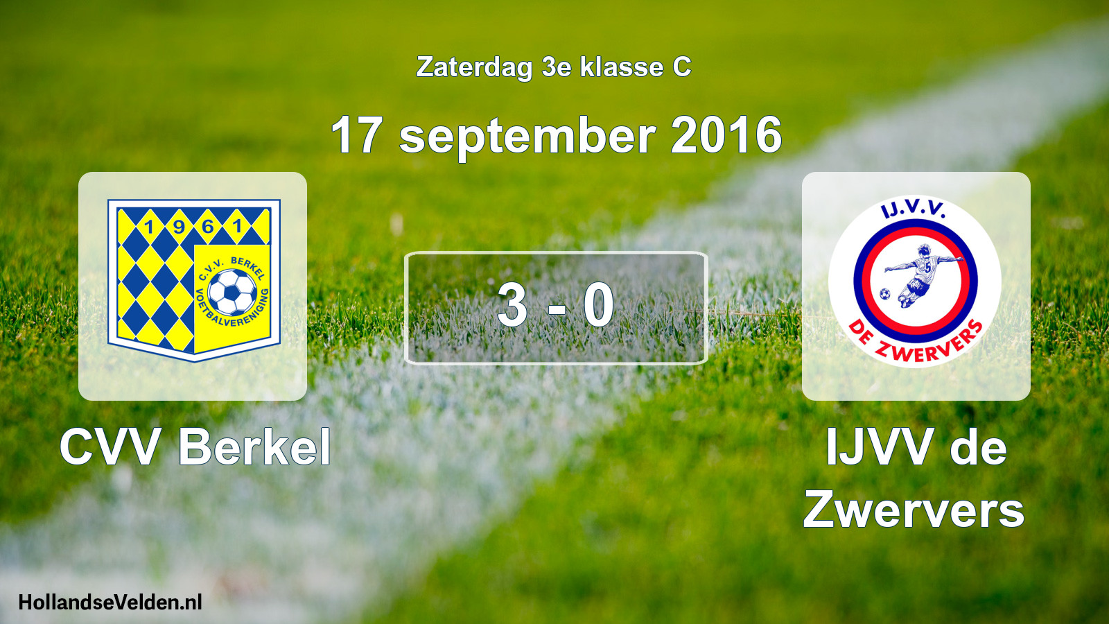 Total number of matches played: CVV Berkel - IJVV de Zwervers 3 - 0 (17 September 2016)
