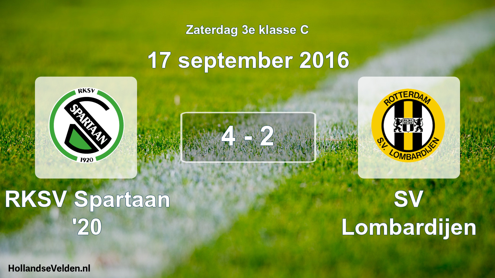 Total number of matches played: RKSV Spartaan '20 - SV Lombardijen 4 - 2 (17 September 2016)