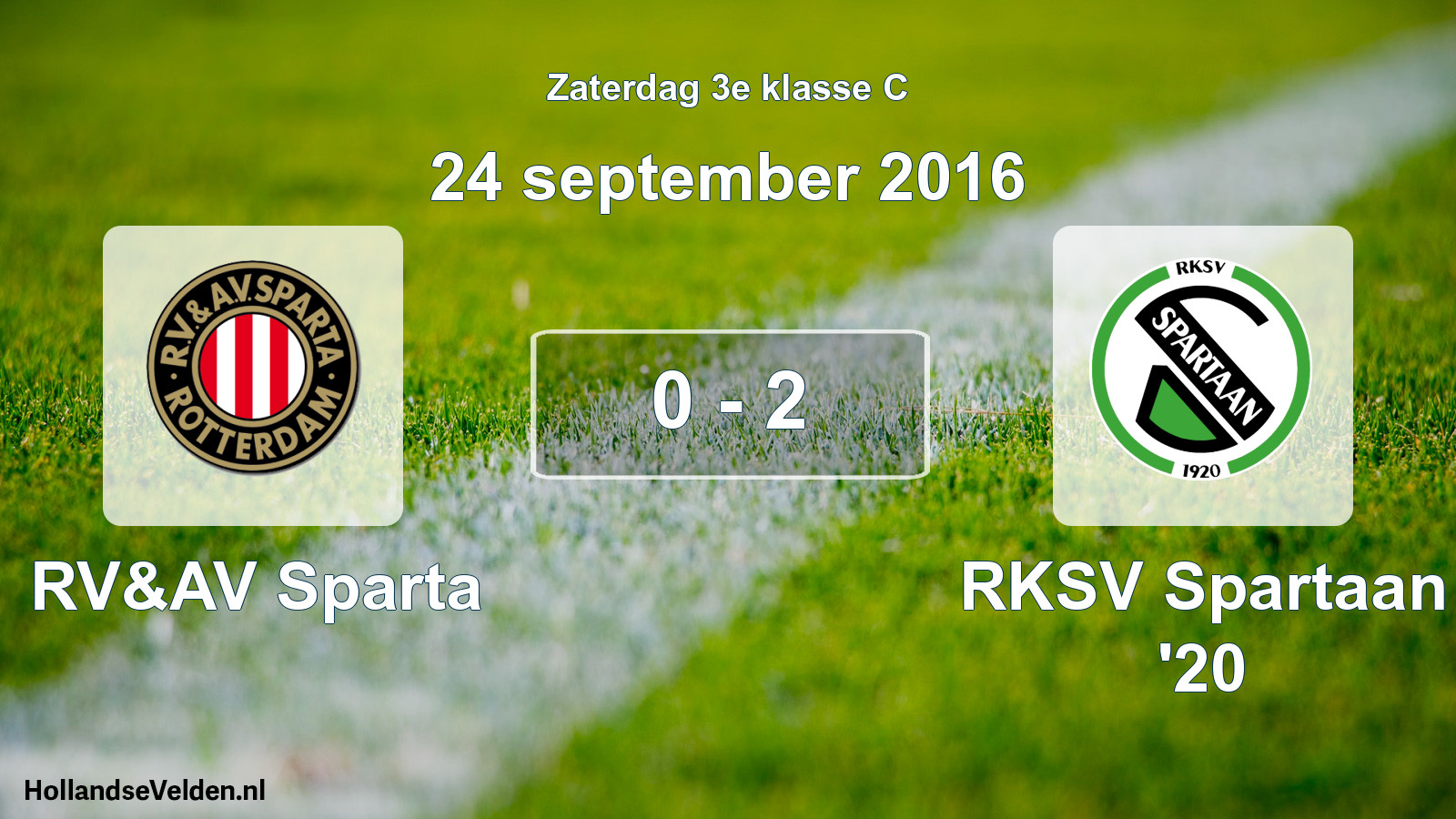 Total number of matches played: RV&AV Sparta - RKSV Spartaan '20 0 - 2 (24 September 2016)
