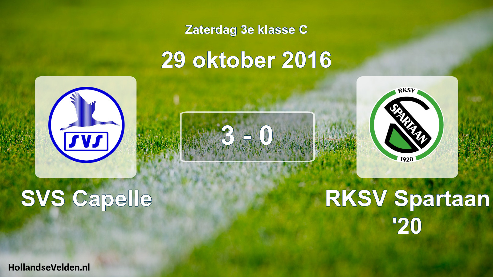 Total number of matches played: SVS Capelle - RKSV Spartaan '20 3 - 0 (29 October 2016)