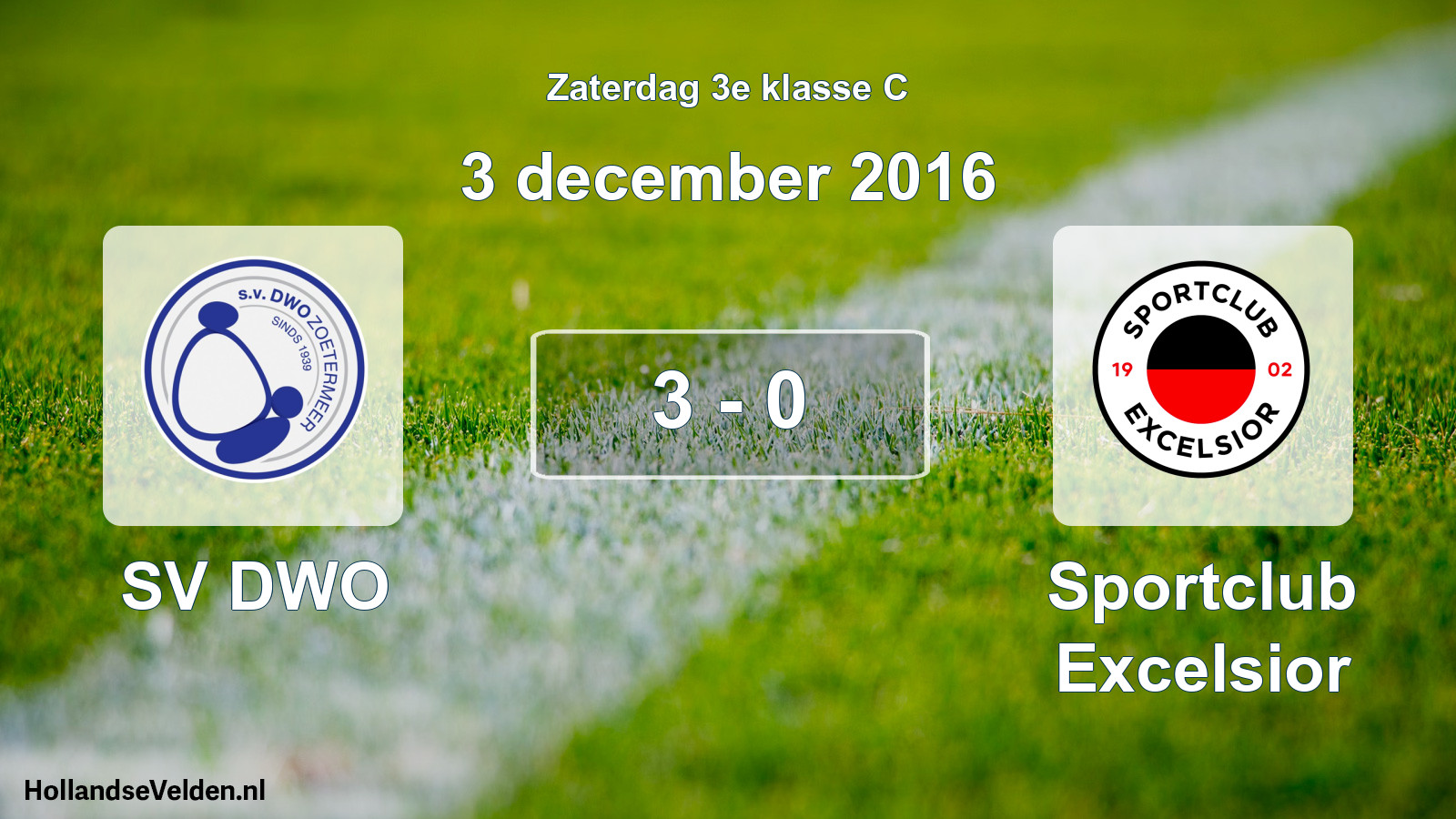 Total number of matches played: SV DWO - Sportclub Excelsior 3 - 0 (3 December 2016)