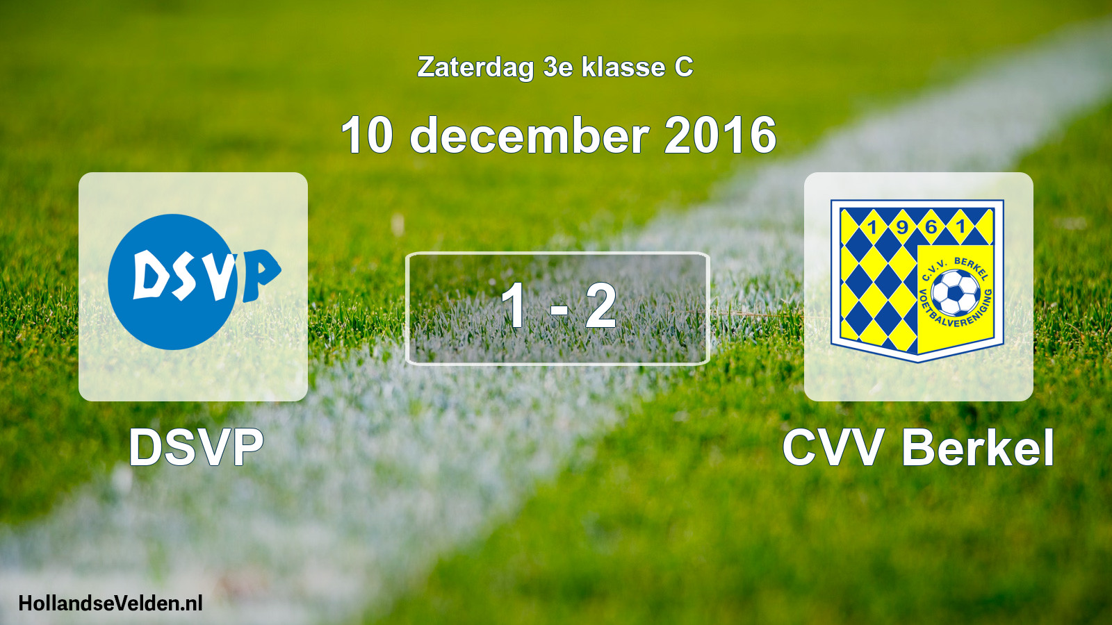 Total number of matches played: DSVP - CVV Berkel 1 - 2 (10 December 2016)
