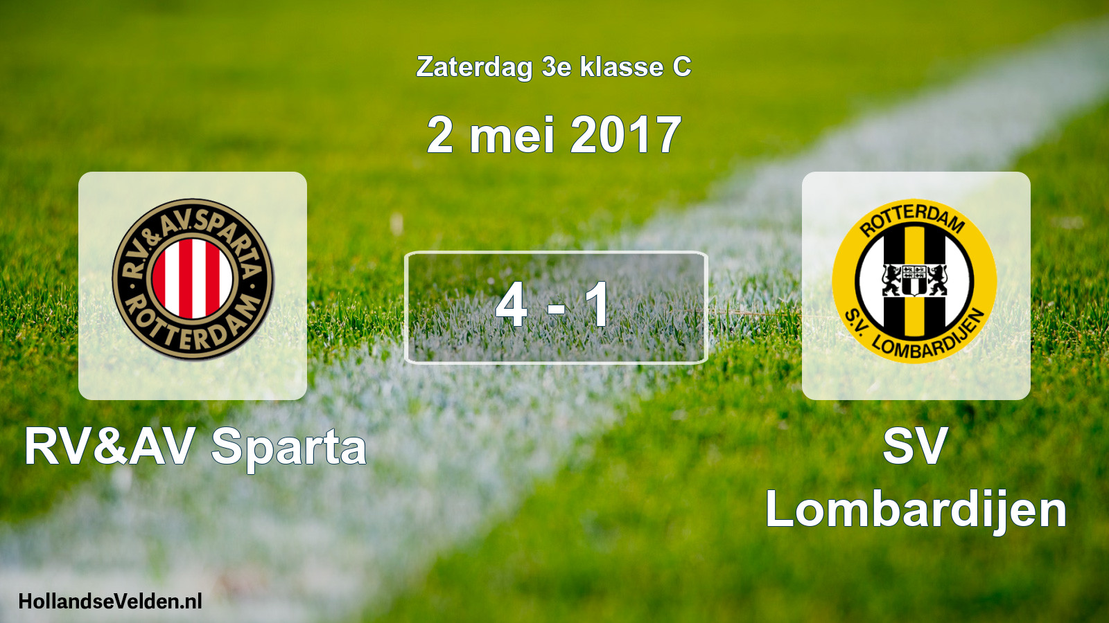 Total number of matches played: RV&AV Sparta - SV Lombardijen 4 - 1 (2 May 2017)