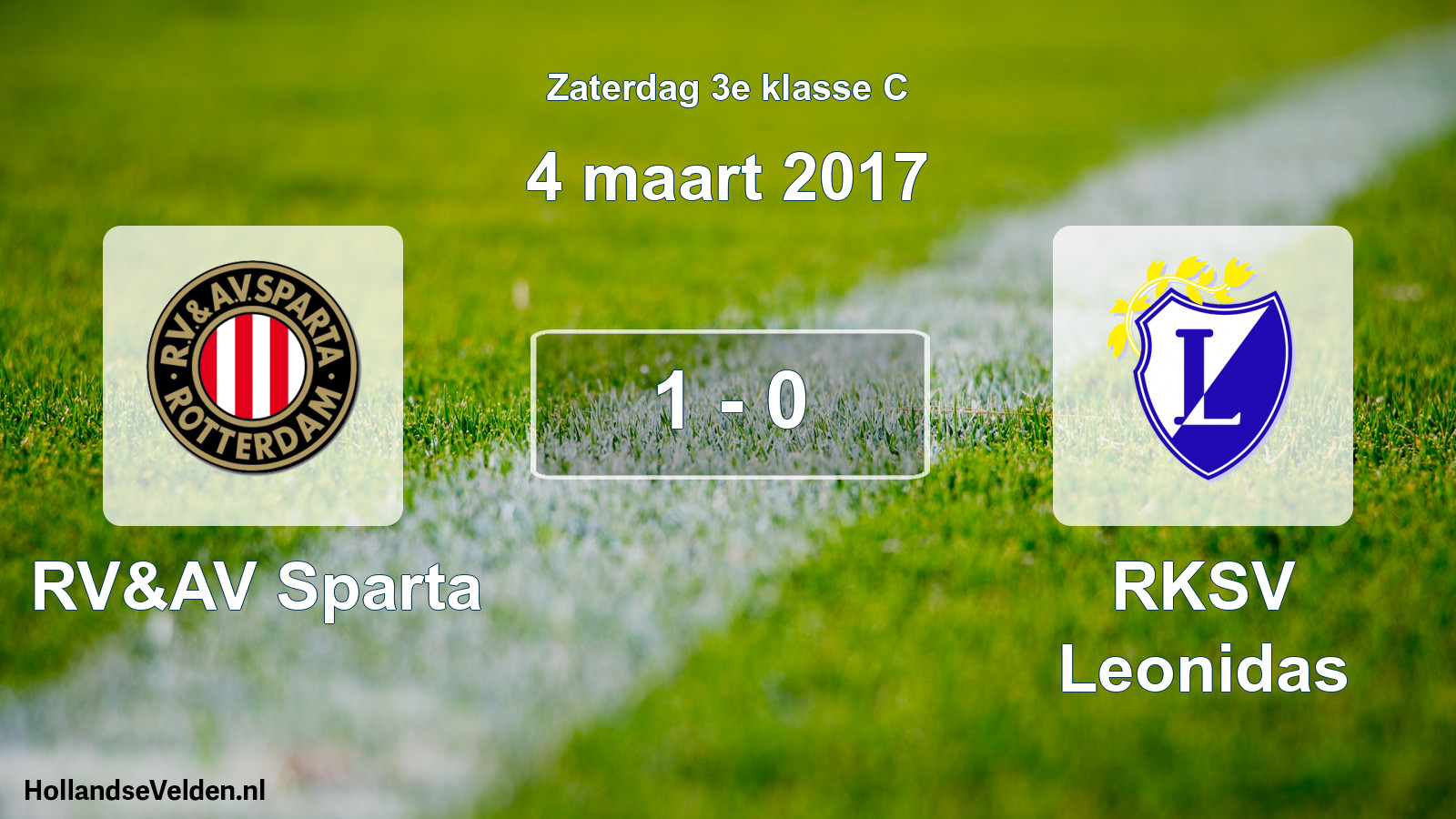 Total number of matches played: RV&AV Sparta - RKSV Leonidas 1 - 0 (4 March 2017)