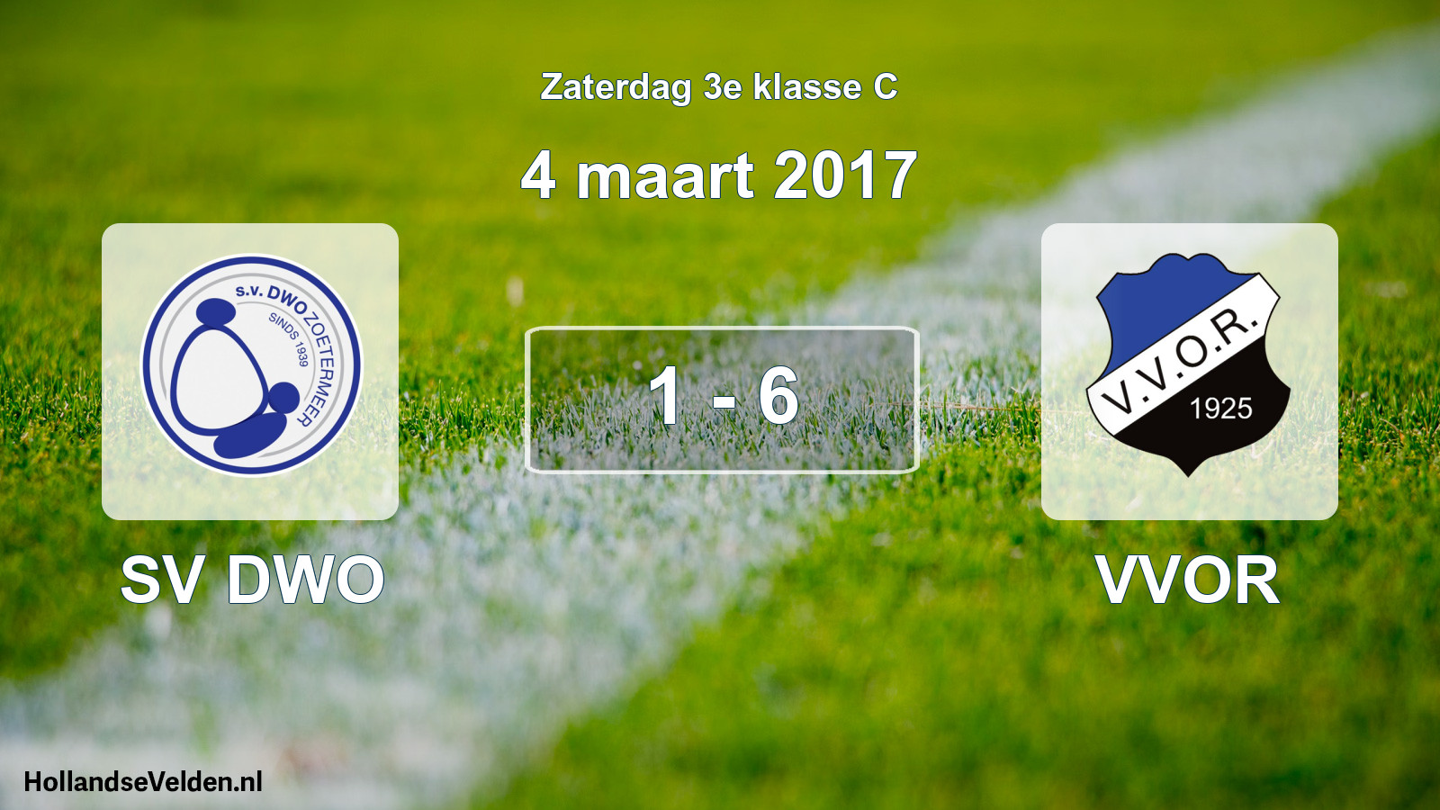 Total number of matches played: SV DWO - VVOR 1 - 6 (4 March 2017)