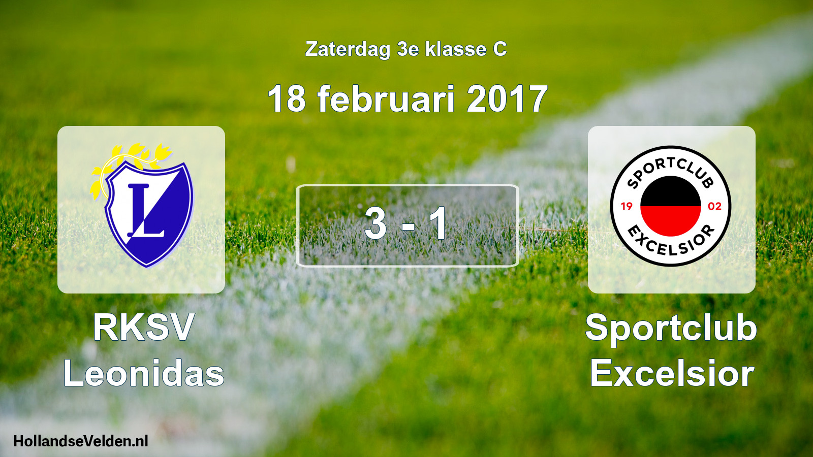 Total number of matches played: RKSV Leonidas - Sportclub Excelsior 3 - 1 (18 February 2017)