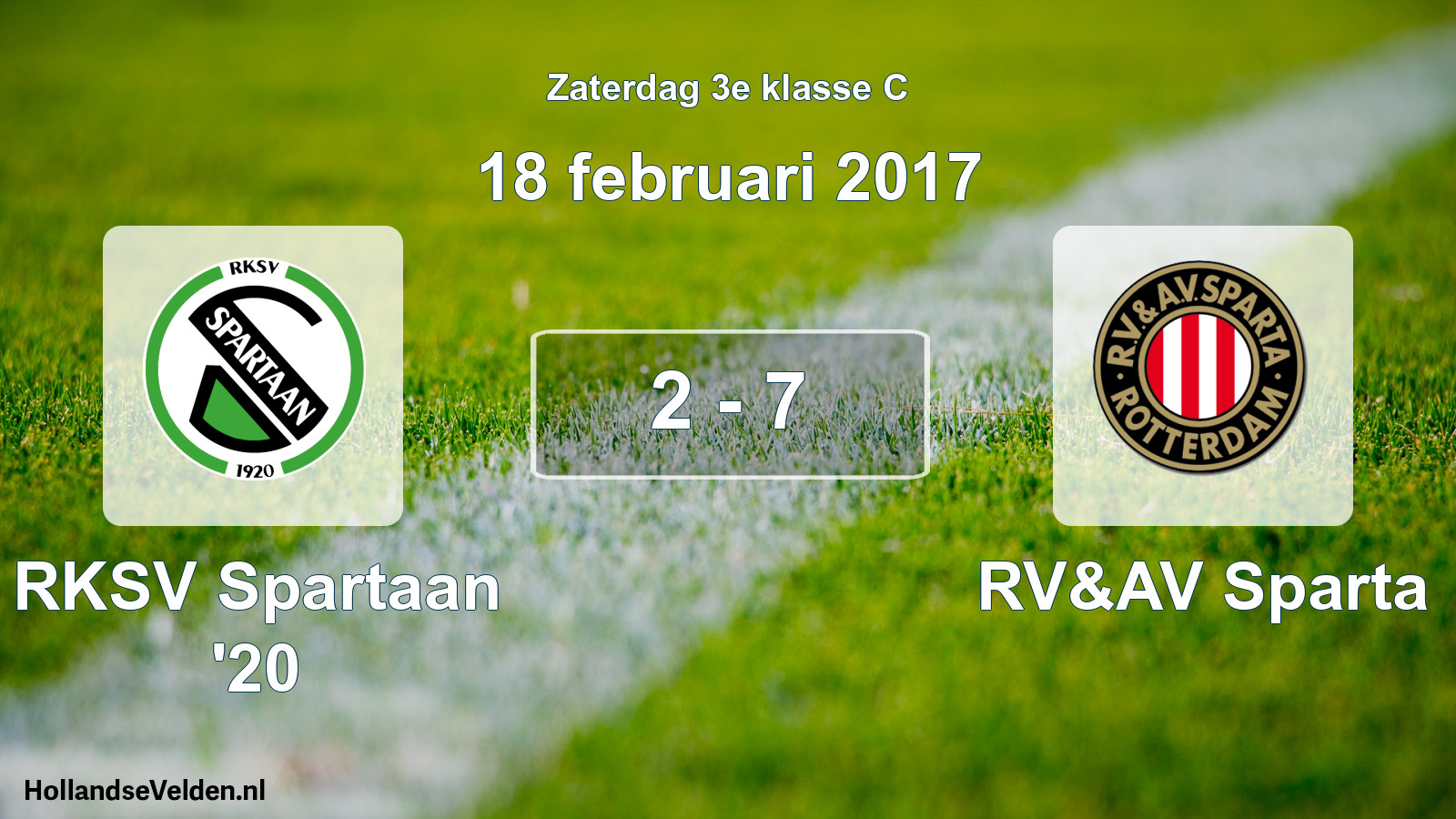 Total number of matches played: RKSV Spartaan '20 - RV&AV Sparta 2 - 7 (18 February 2017)