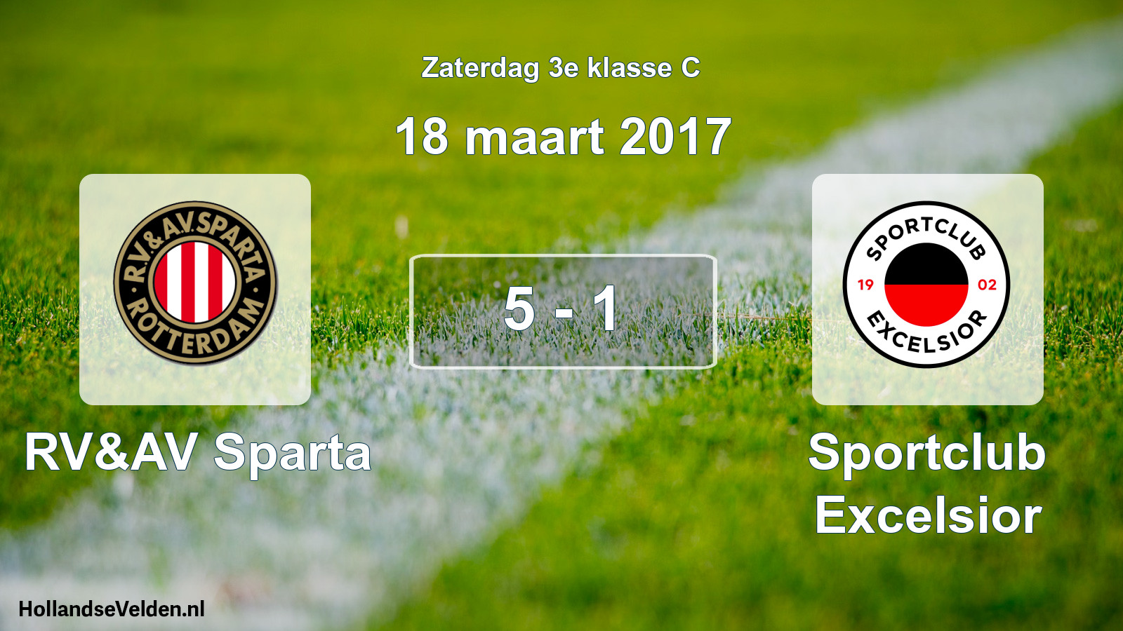 Total number of matches played: RV&AV Sparta - Sportclub Excelsior 5 - 1 (18 March 2017)