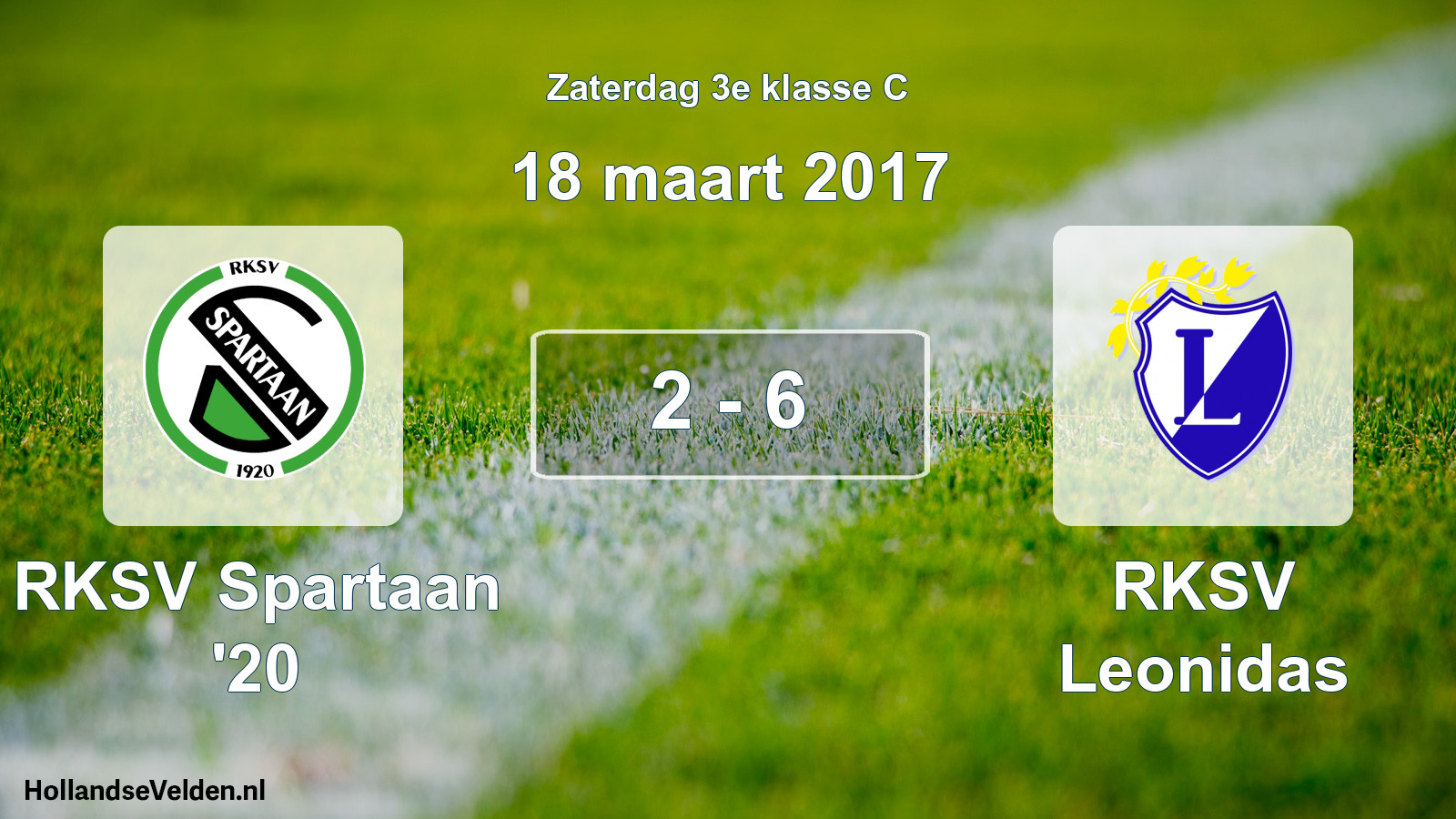 Total number of matches played: RKSV Spartaan '20 - RKSV Leonidas 2 - 6 (18 March 2017)